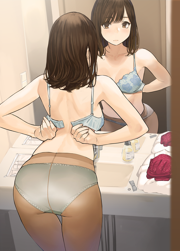 Ganbare, Douki-chan! [part 1] - NSFW, Anime, Anime art, Tights, Underwear, Bra, Senpai, Office plankton, Longpost, Pixiv, Ganbare Douki-chan, Y_o_m_y_o_m, Douki-chan