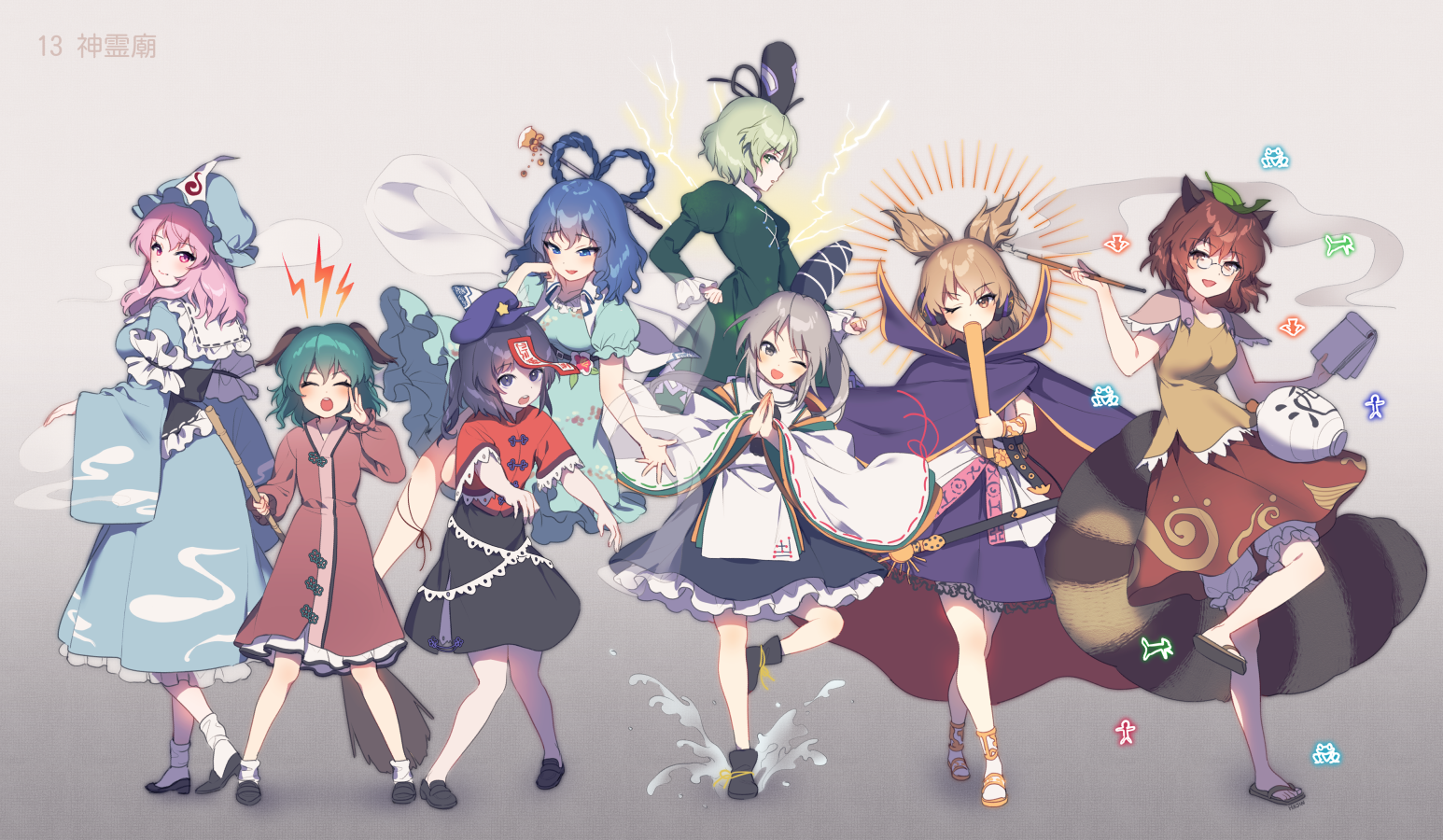 Touhou characters by hajin - Touhou, Anime Art, Аниме, Hajin, Длиннопост