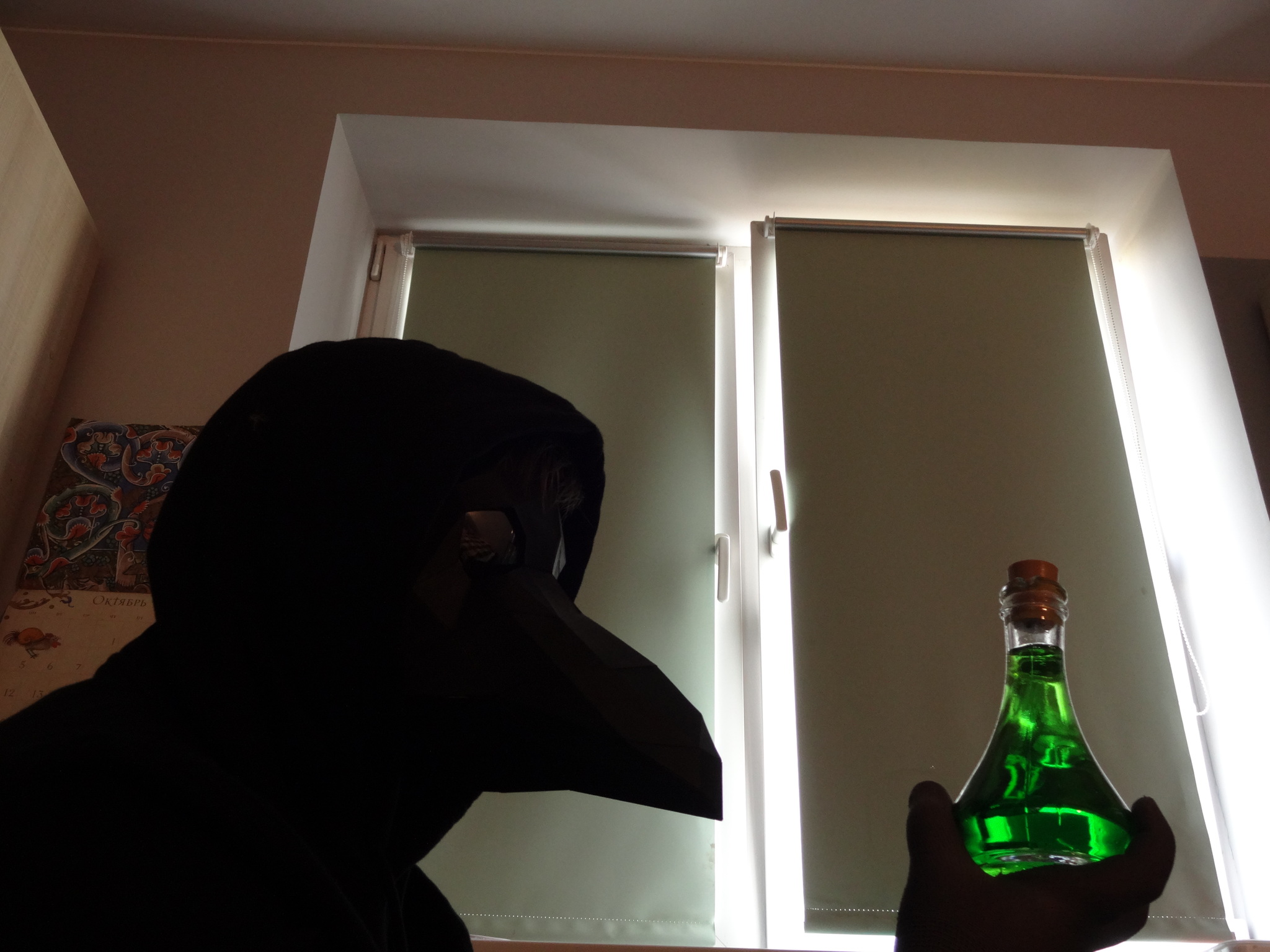 Plague doctor mask for Halloween - My, Needlework without process, Papercraft, Plague Doctor, cat, Longpost