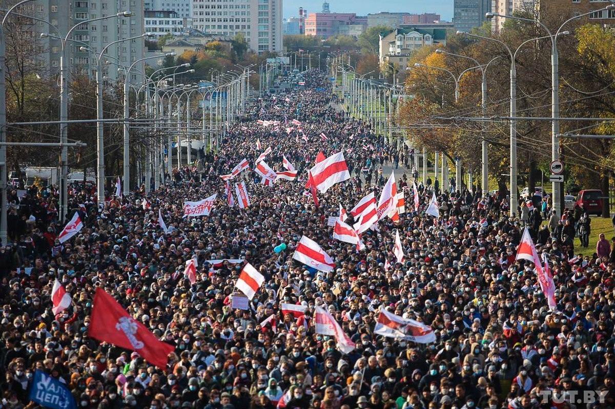 Минск. 71-ый день протестов. 18 октября 2020 года | Пикабу