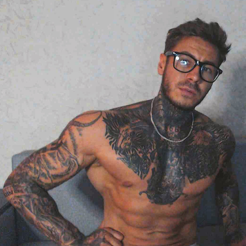 Home #2 photo with glasses - My, Playgirl, Naked torso, Erotic, Tattoo, Author's male erotica