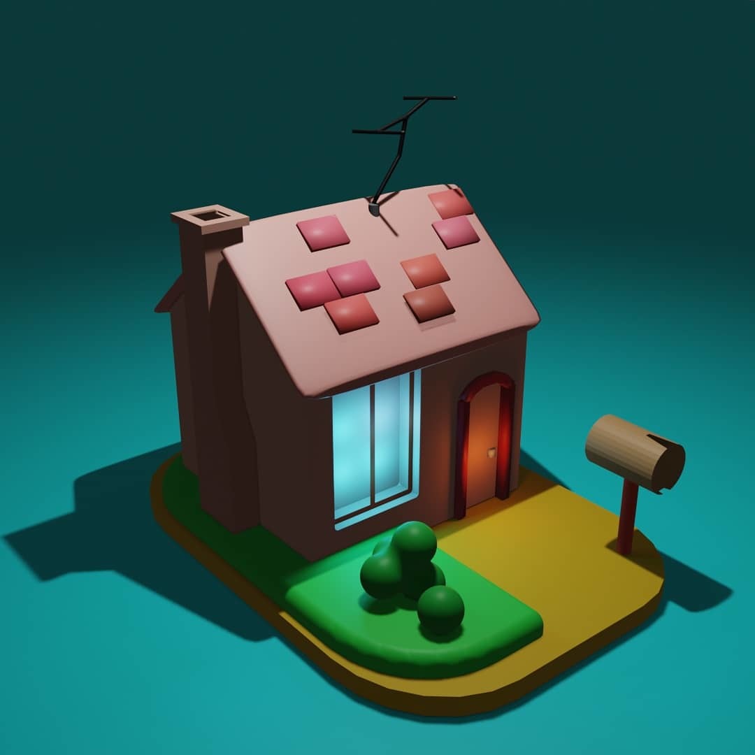 Modeling in Blender - My, 3D, Blender, 3D modeling, Art, 3D graphics, House, Render