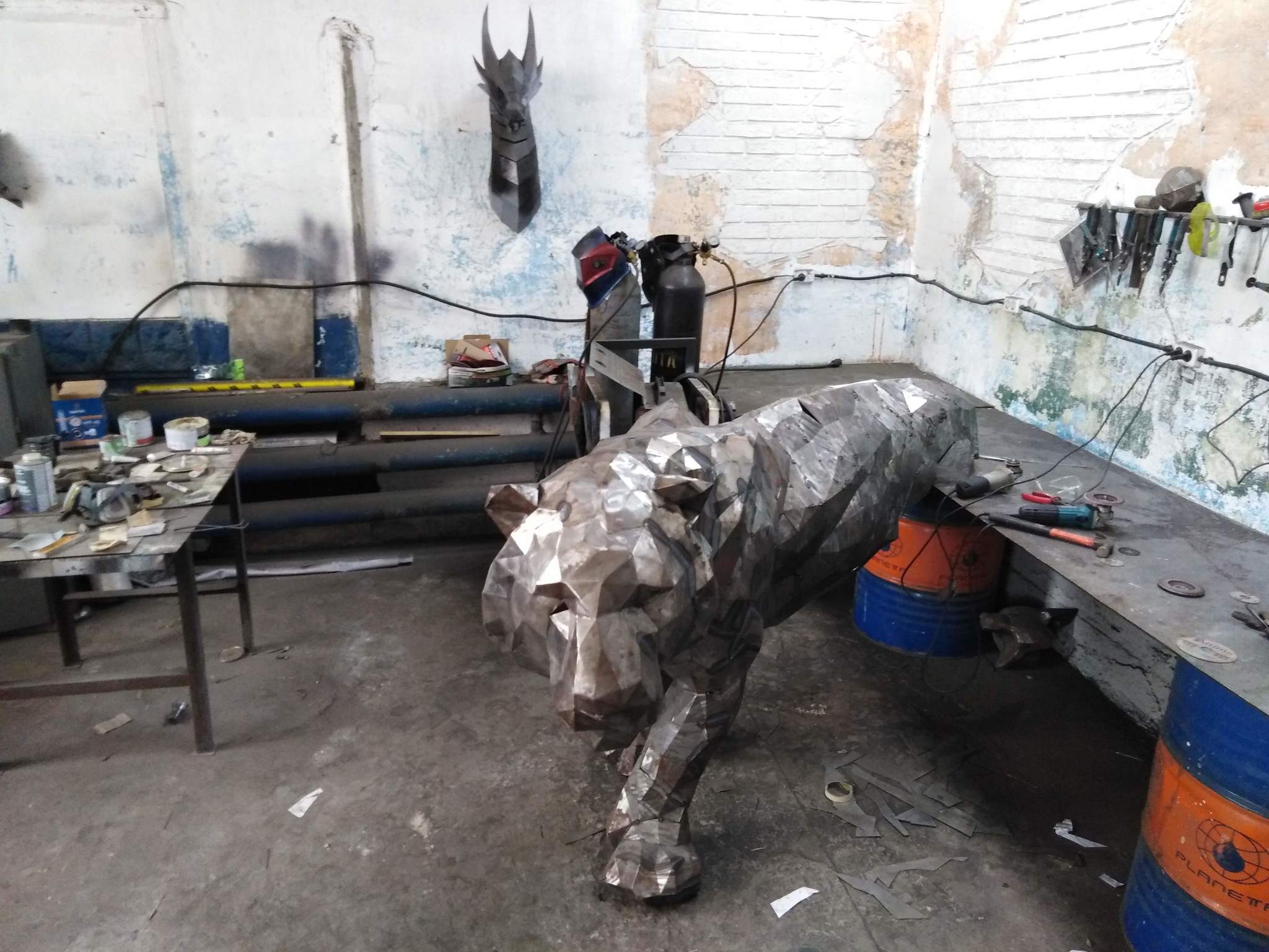 Real Steel. Iron Tiger in 5 months - My, Tiger, Welding, Loft, Handmade, With your own hands, Video, Longpost