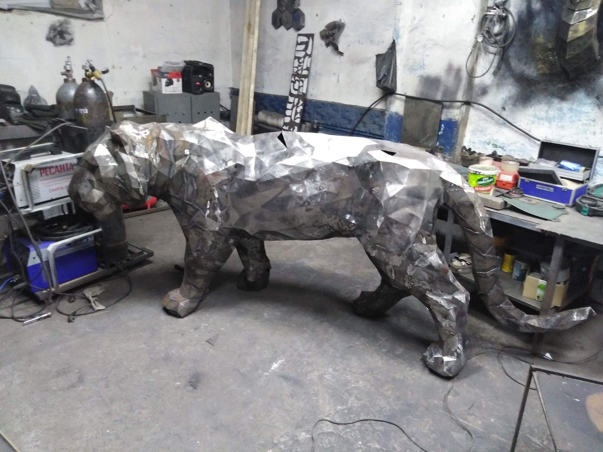 Real Steel. Iron Tiger in 5 months - My, Tiger, Welding, Loft, Handmade, With your own hands, Video, Longpost