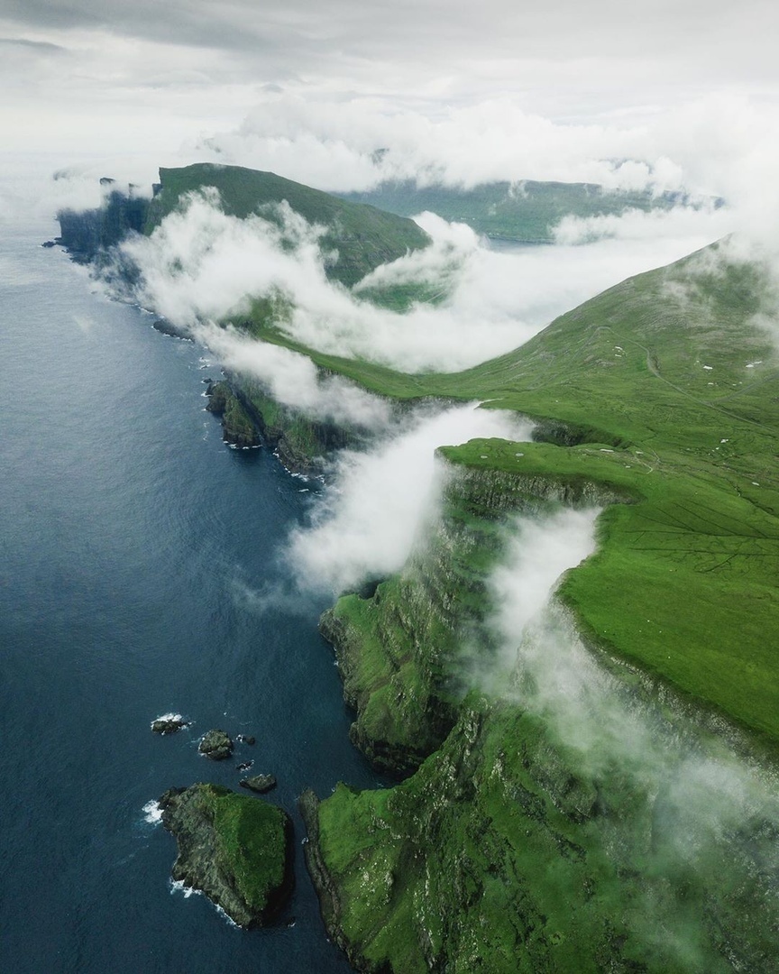 The beauty of the Faroe Islands - Faroe islands, Seasons, Nature, Snow, Grass, Goat, beauty of nature, The photo, Longpost