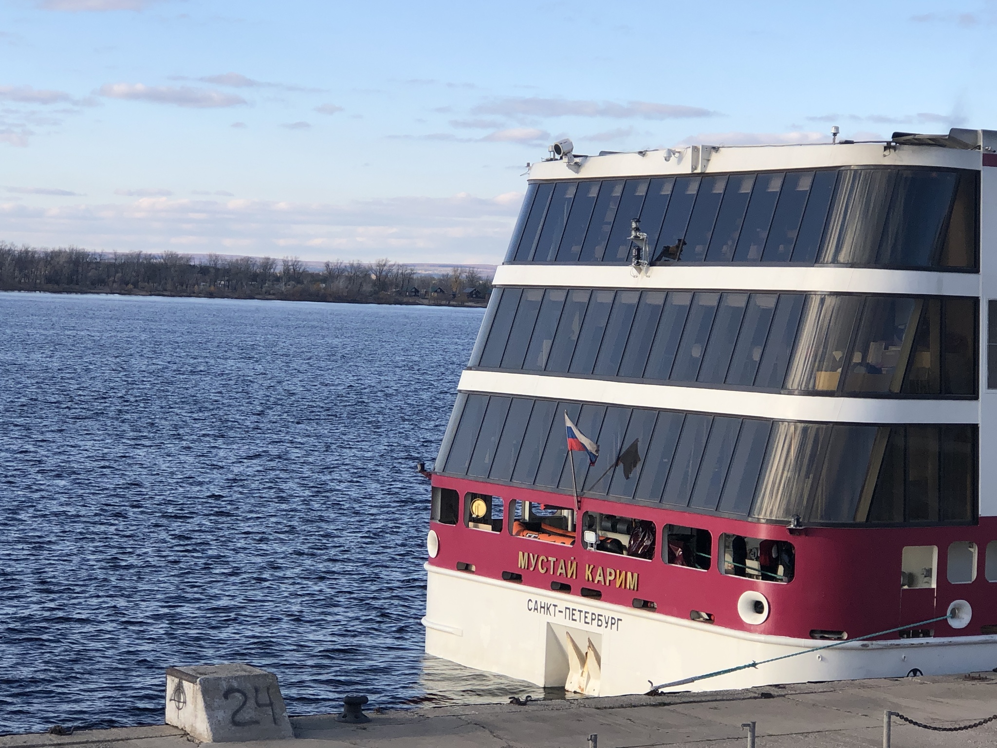 Parking of the motor ship Mustai Karim in the port of Samara on October 22, 2020 - My, Mustai Karim, Samara, Video, Longpost, Volga river