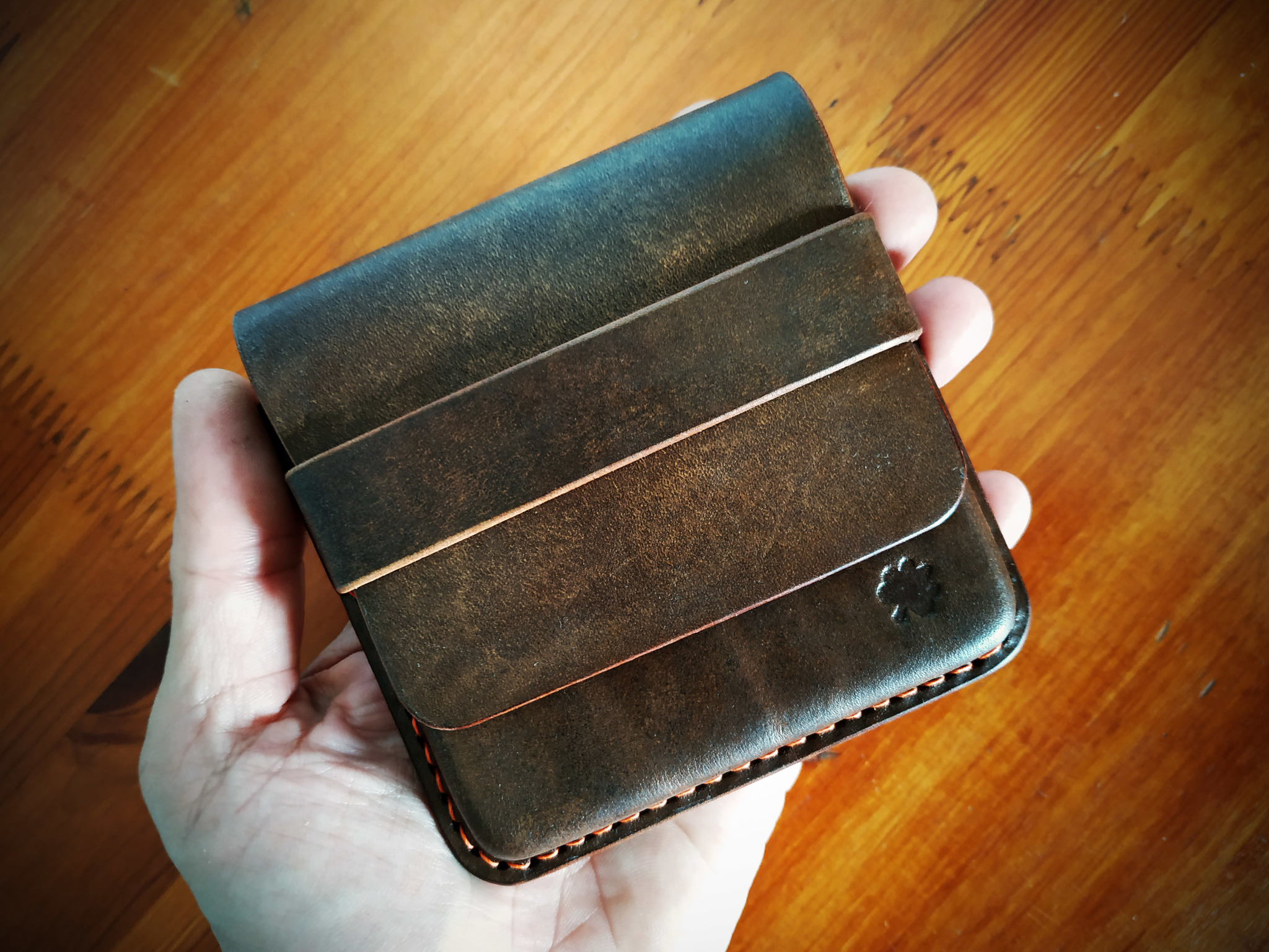 Cigarette case made of genuine leather No. 2 - My, With your own hands, Handmade, Leather, Needlework without process, Longpost, Leather products, Cigarette case