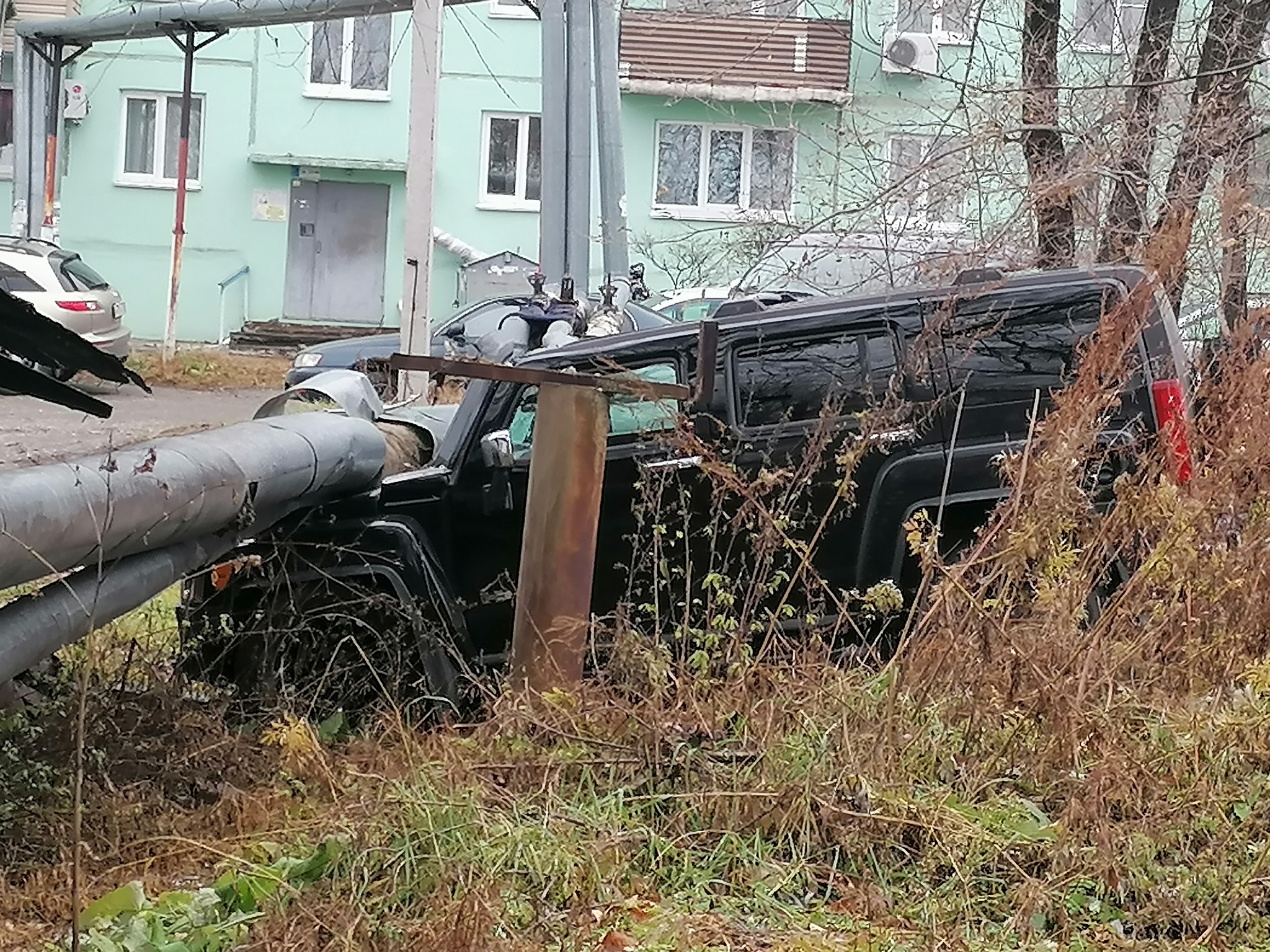 А у нас день автомобилиста прошел вот так - Моё, Хаммер, Авария, Отопление, Длиннопост