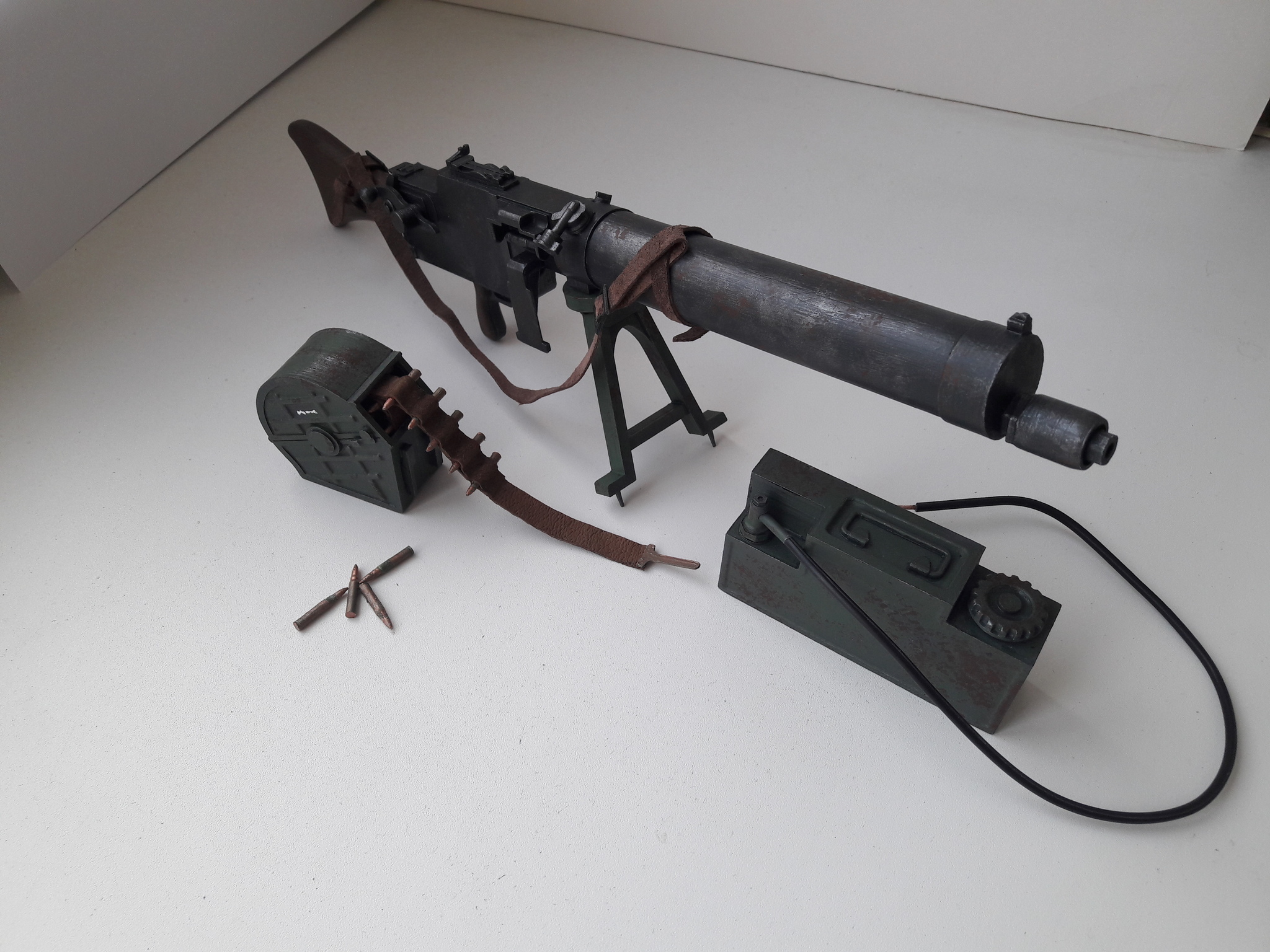 MG 08/15 maxim 2.0 (1:4) 3d printing and painting - My, Modeling, Prefabricated model, Stand modeling, World War I, Firearms, Machine gun, Maxim machine gun, 3D печать, Longpost