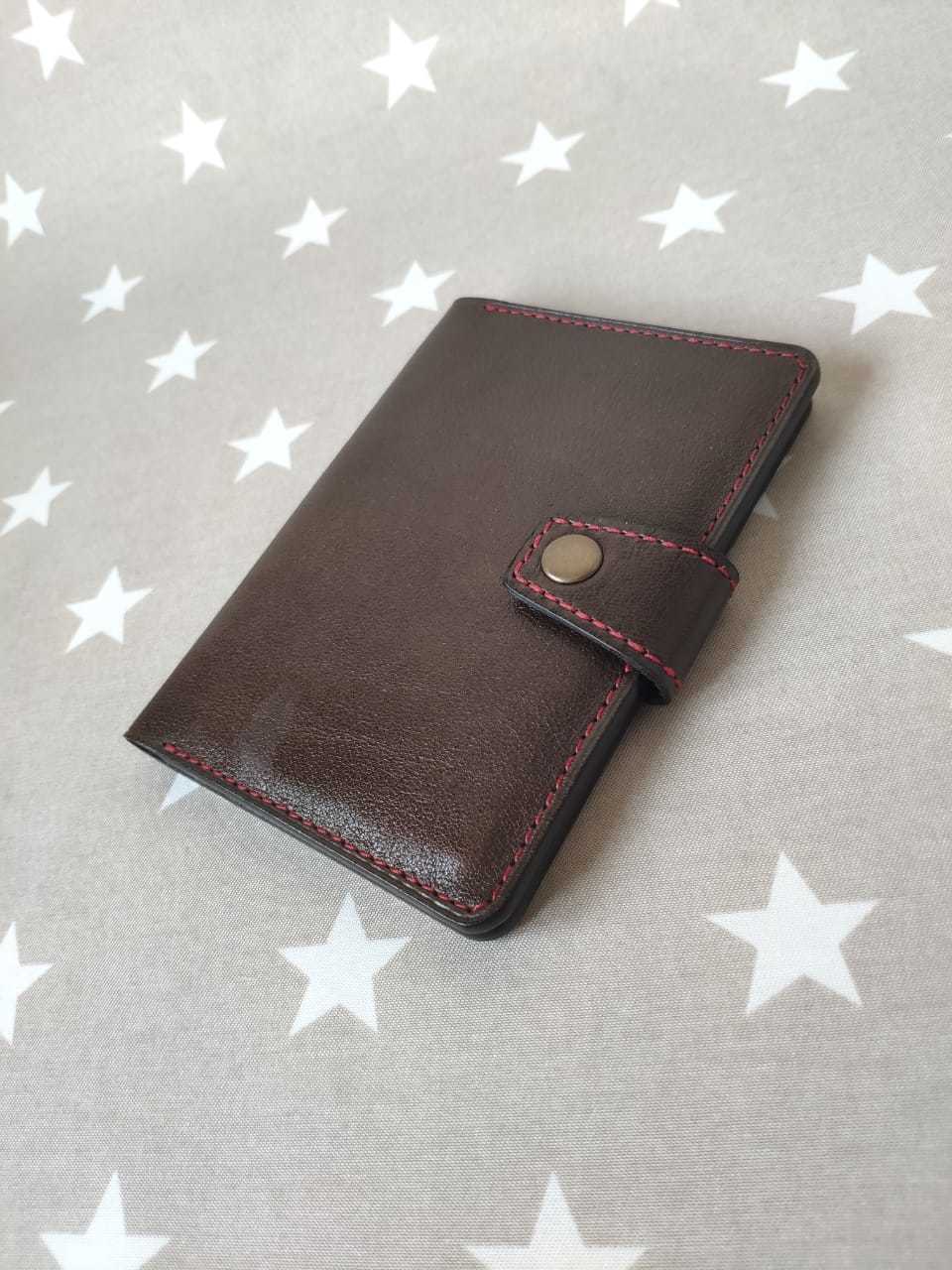 Calf leather wallet - My, Leather, Leather products, Handmade, Purse, Longpost, Needlework without process