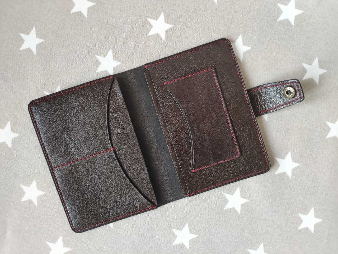 Calf leather wallet - My, Leather, Leather products, Handmade, Purse, Longpost, Needlework without process