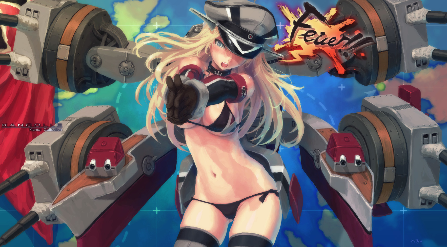 Bismarck - Kantai collection, Anime, Anime art, Bismarck, Swimsuit, Bikini