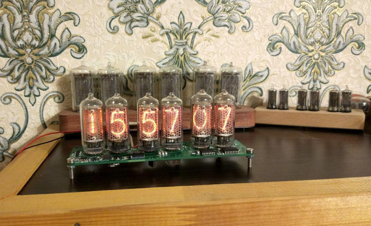 A short post about assembling a tube clock on IN-8-2 - My, Homemade, With your own hands, Needlework with process, Presents, Clock, Wood, Electronics, Longpost