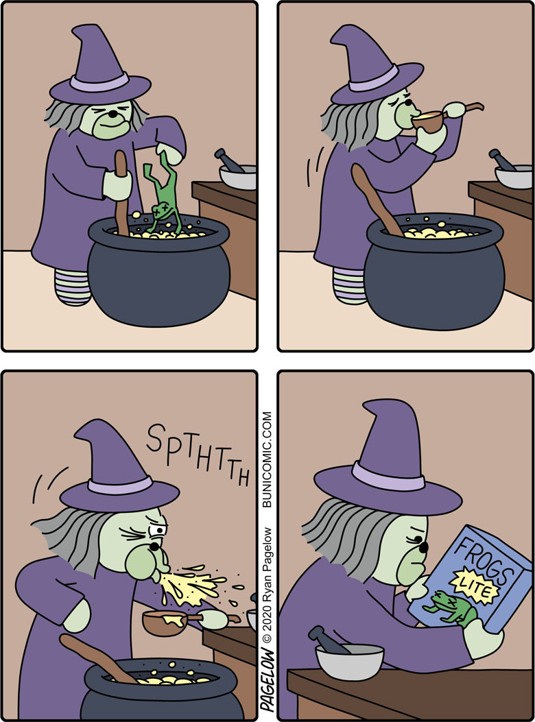 Frog soup - Buni, Pagelow, Soup, Frogs, Witches, Potion, Comics