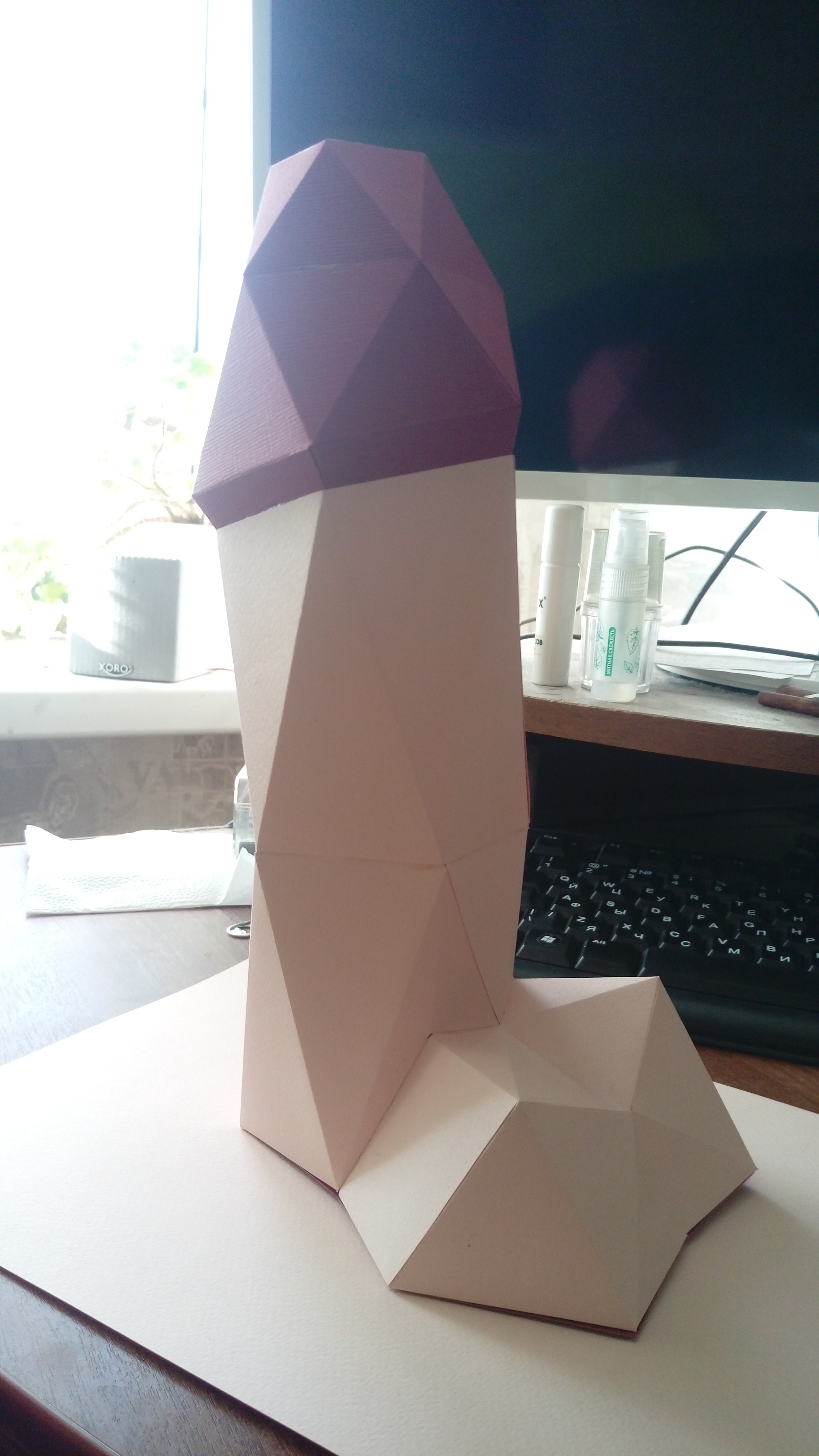 As a gift to a friend, a huge sh*t - NSFW, My, Friend, Paper products, With your own hands, Longpost, Penis, Polygonal shapes