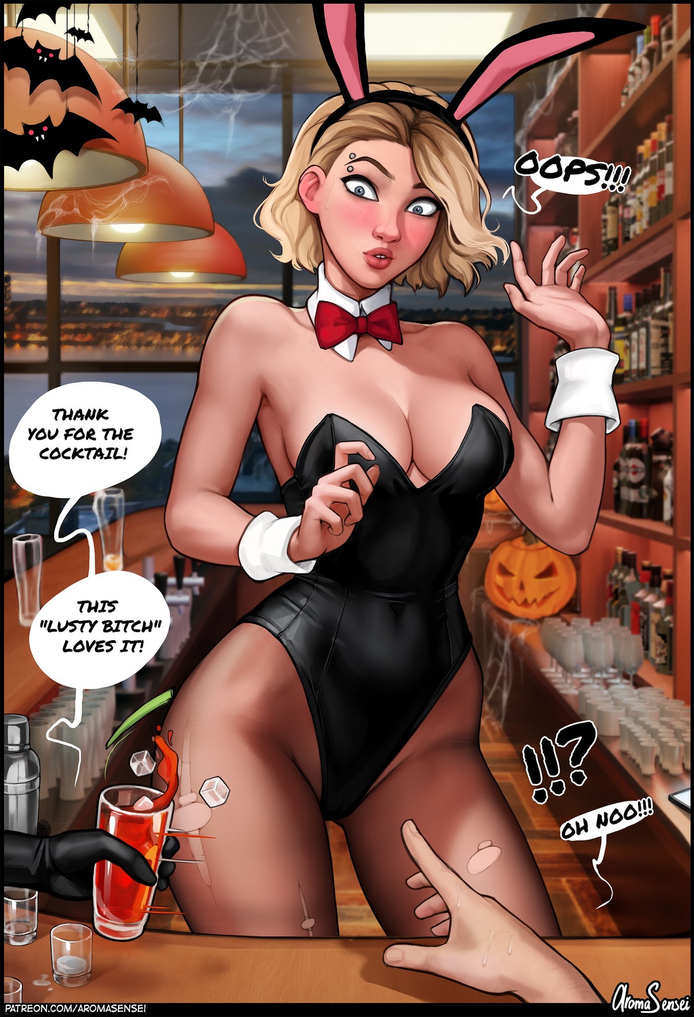 Corporate party in Elsa's company - NSFW, Art, Hand-drawn erotica, Erotic, Elsa, Gwen Stacy, Aromasensei, Longpost