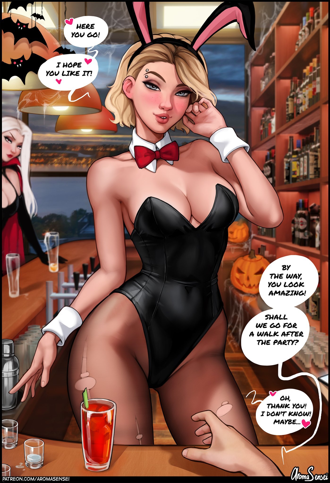 Corporate party in Elsa's company - NSFW, Art, Hand-drawn erotica, Erotic, Elsa, Gwen Stacy, Aromasensei, Longpost