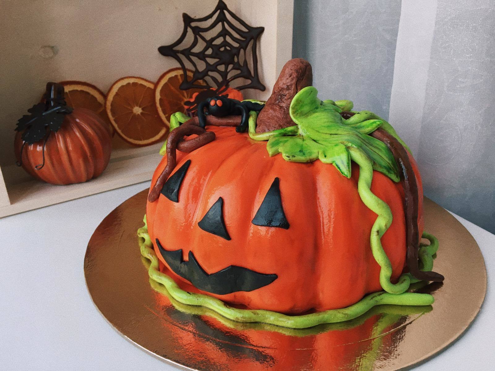 Pumpkin cake. Halloween is coming - My, Halloween Contest, Halloween pumpkin, Cake, Halloween, Pumpkin