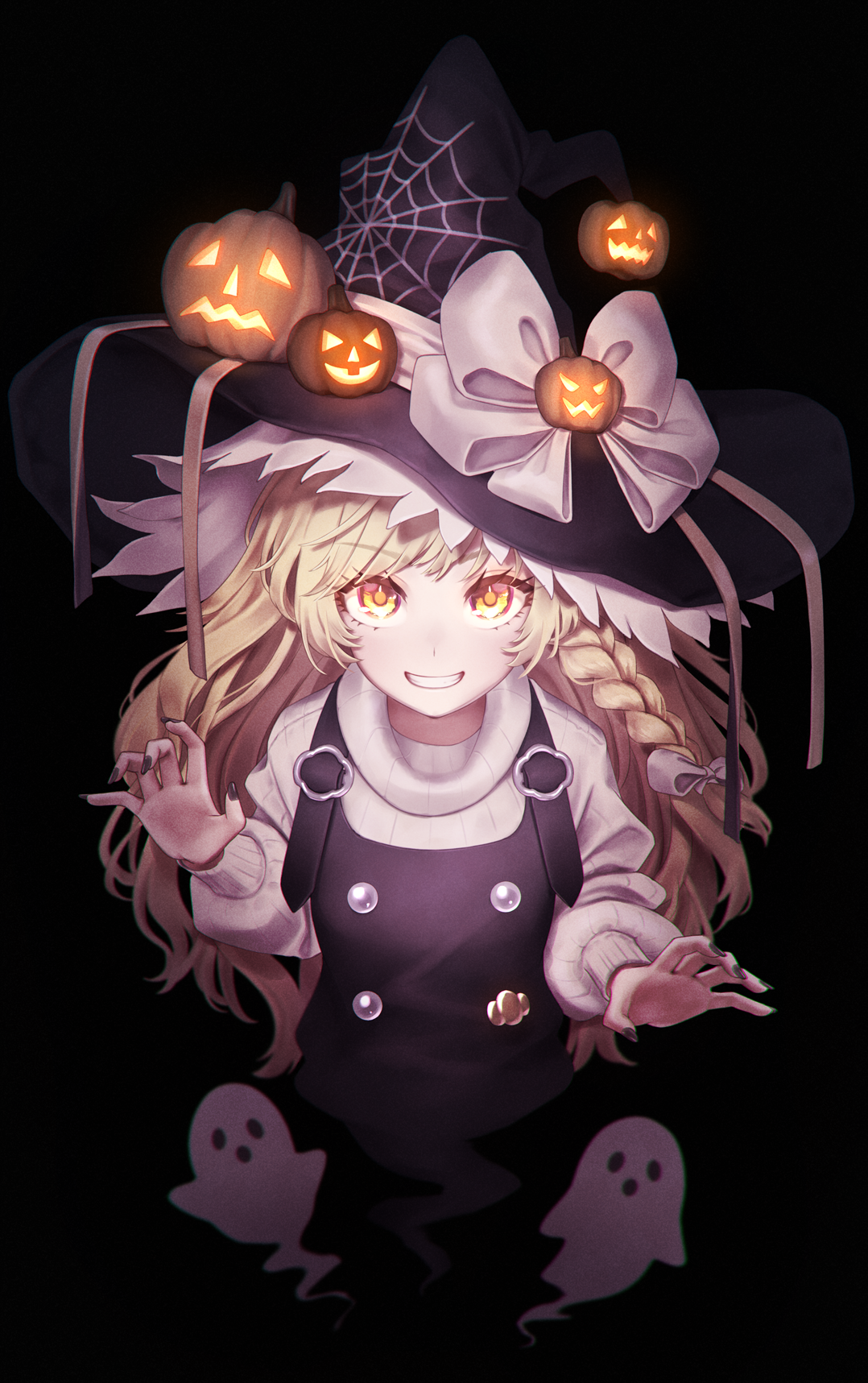 Trick or treat! - Аниме, Anime Art, Touhou, Kirisame Marisa, Dtvisu