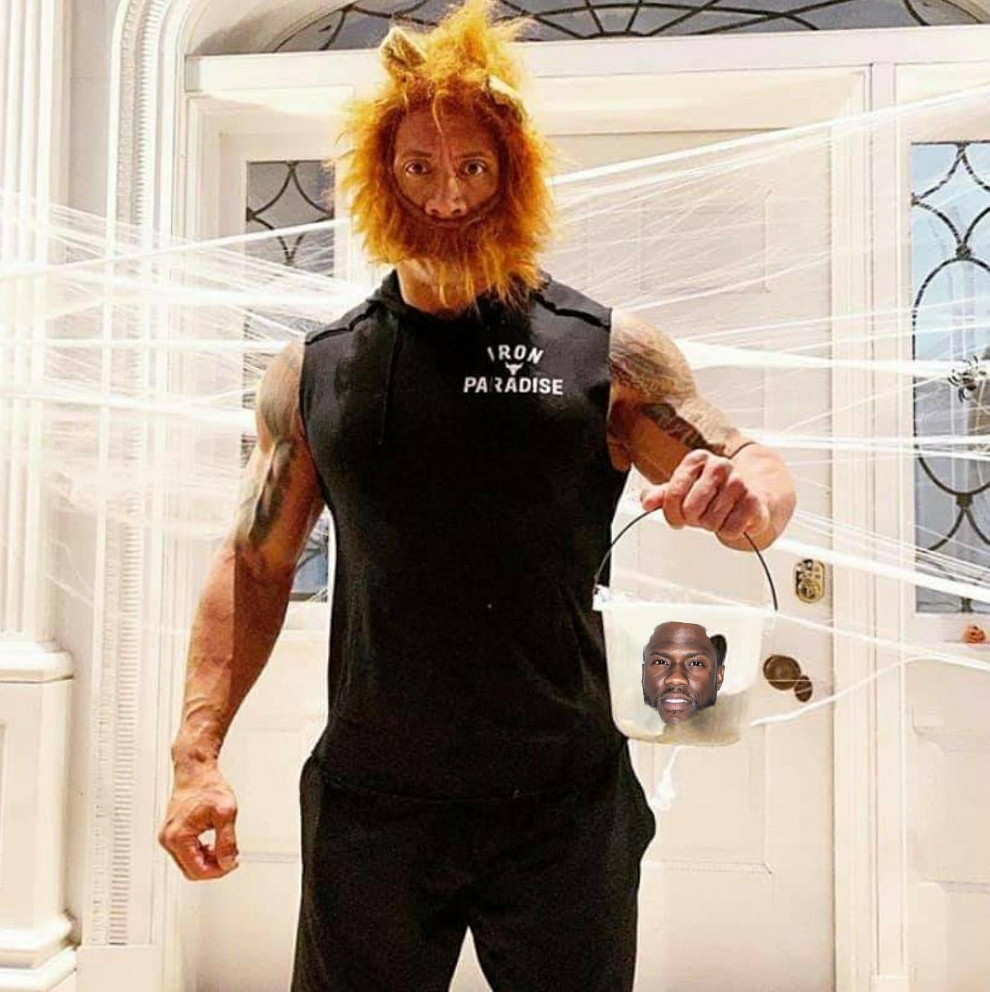 Dwayne The Rock Johnson didn't quite fit into his Halloween costume (PS Battle) - The photo, Actors and actresses, Celebrities, Dwayne Johnson, Halloween, Fotozhaba, Photoshop, Reddit, Longpost