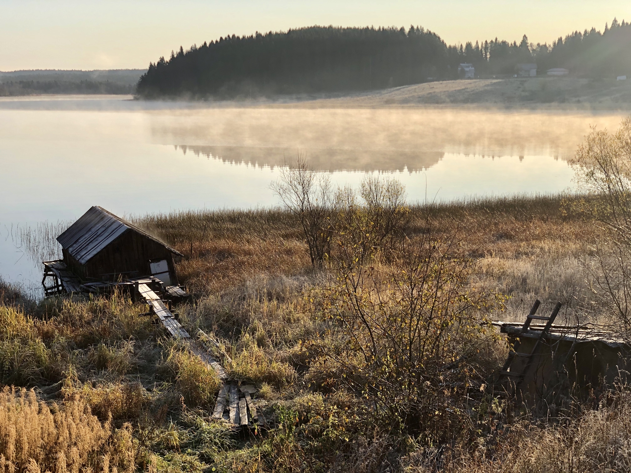 Morning in Karelia - My, Карелия, Fog, The nature of Russia, Morning, Longpost