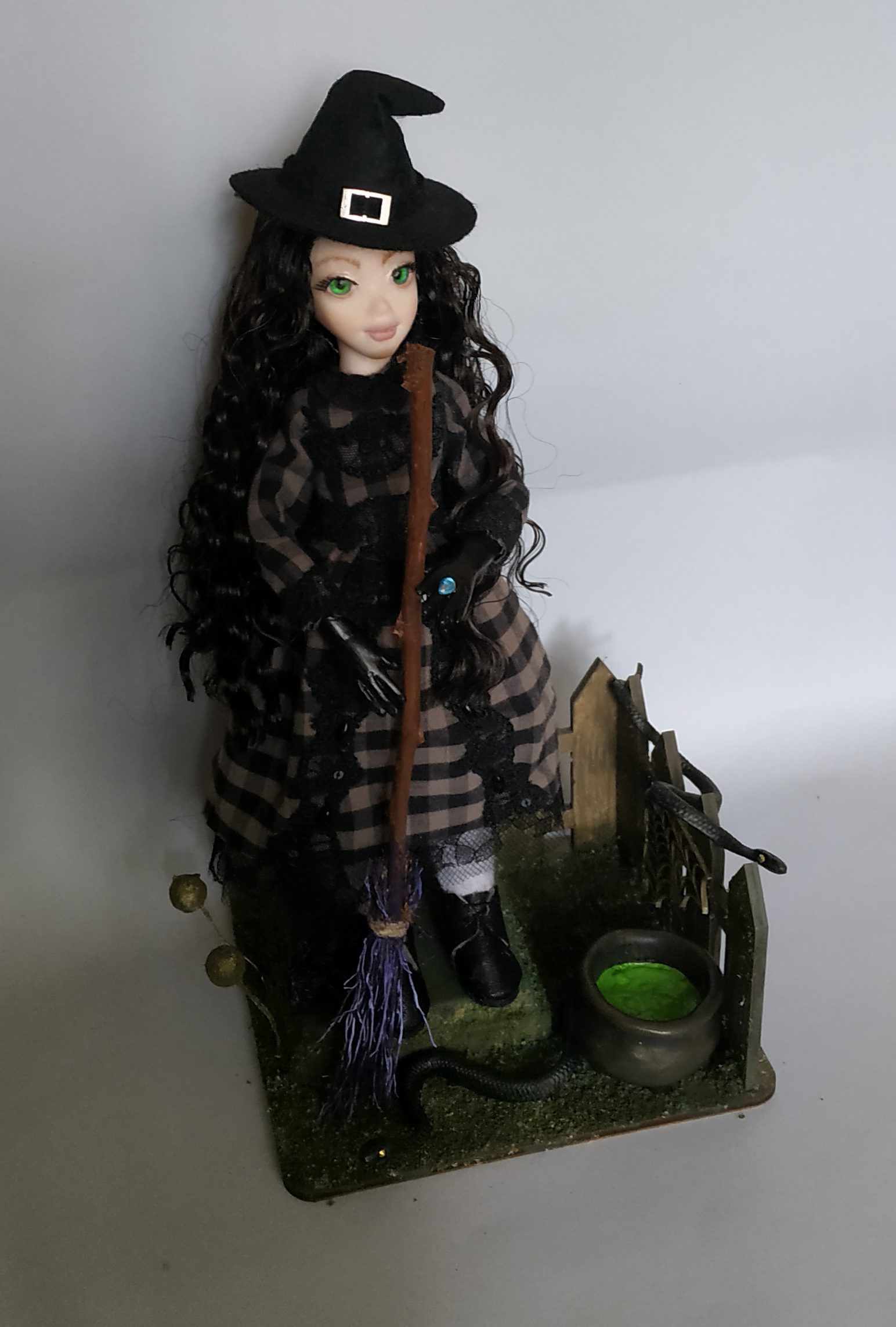 Witch! - My, Doll, Polymer clay, Witches, Boiler, Broom, Halloween Contest, Longpost