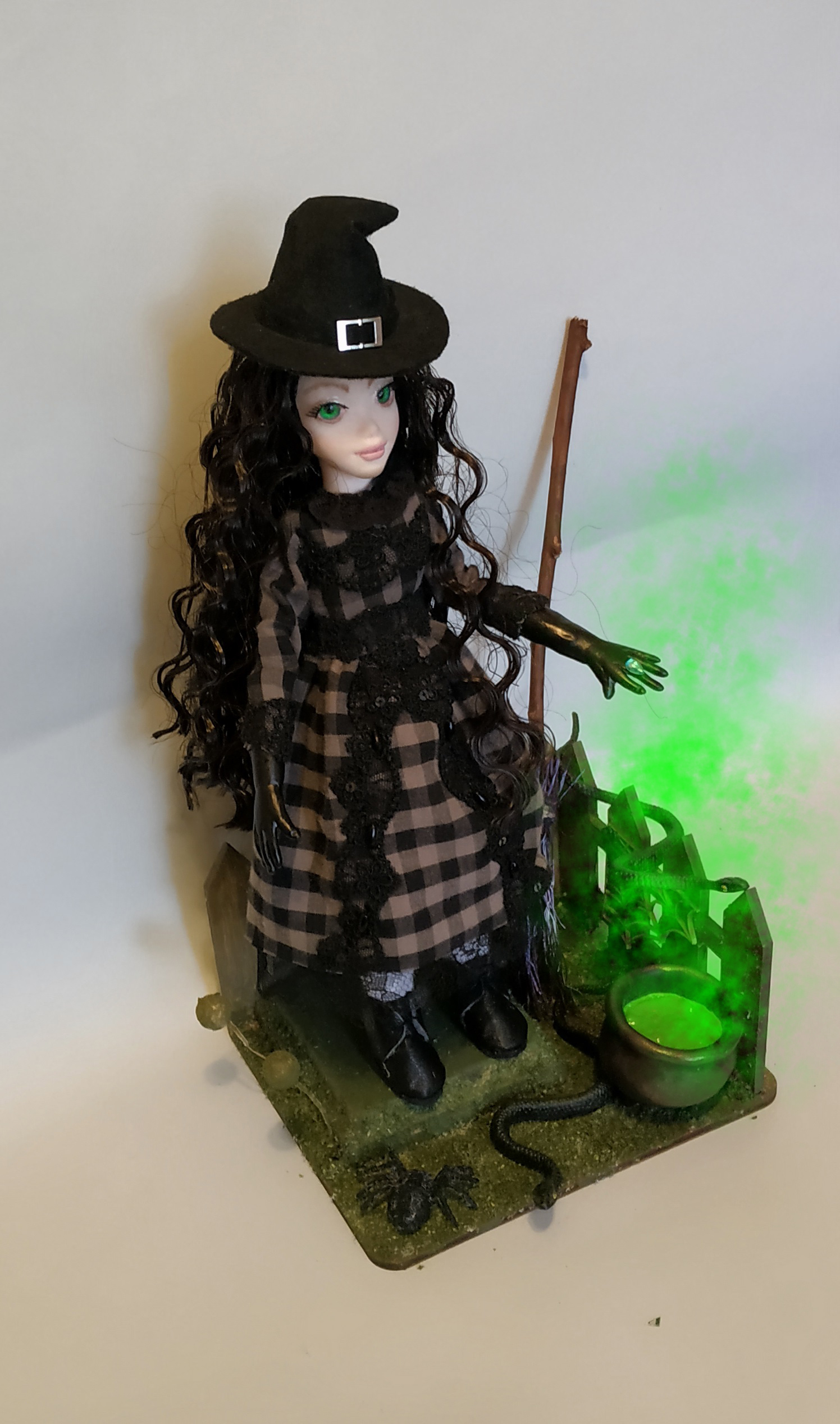 Witch! - My, Doll, Polymer clay, Witches, Boiler, Broom, Halloween Contest, Longpost