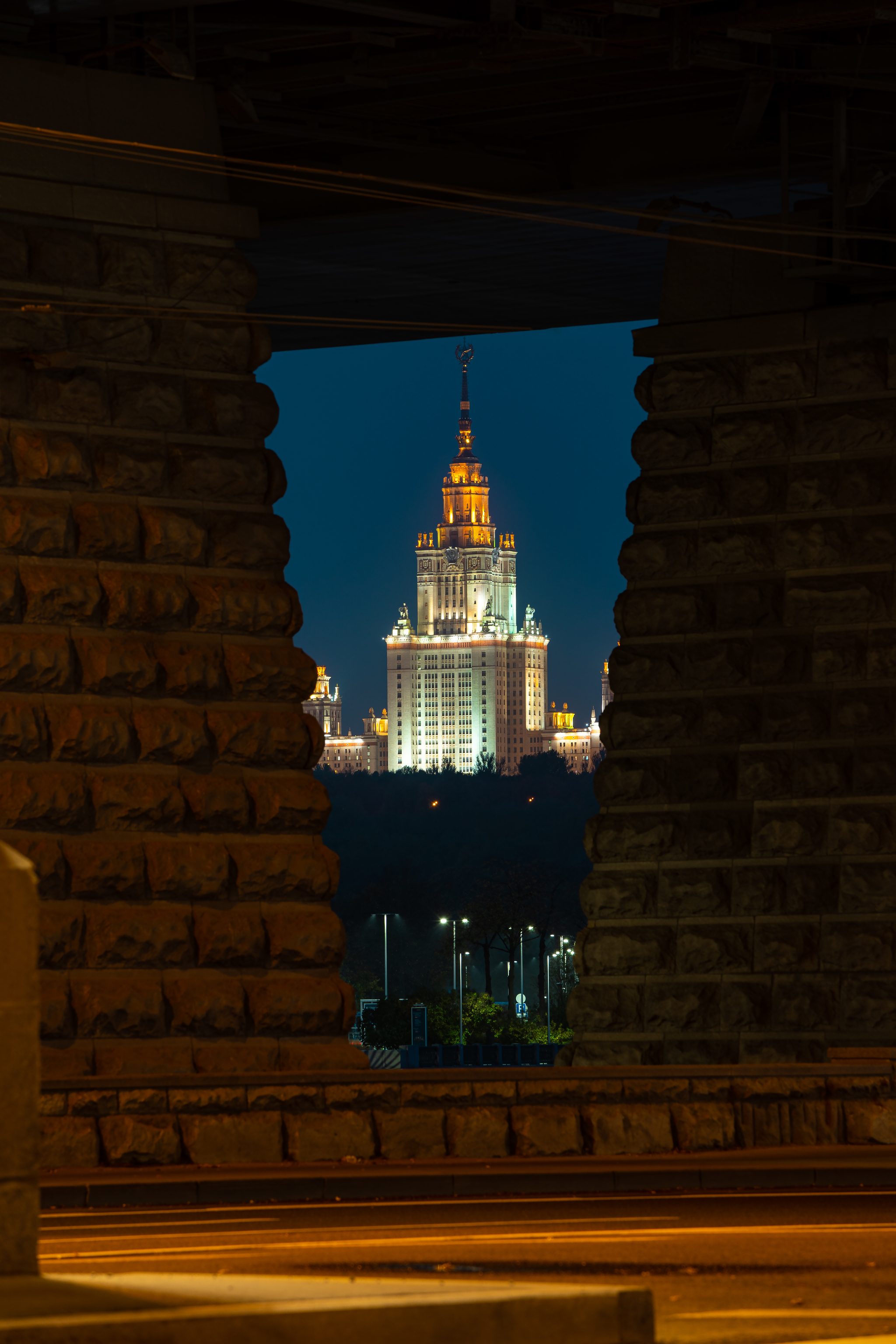 An unusual perspective on the main building of Moscow State University - My, The photo, Photographer, Moscow, MSU, Night shooting, Long exposure, Instagram, Longpost