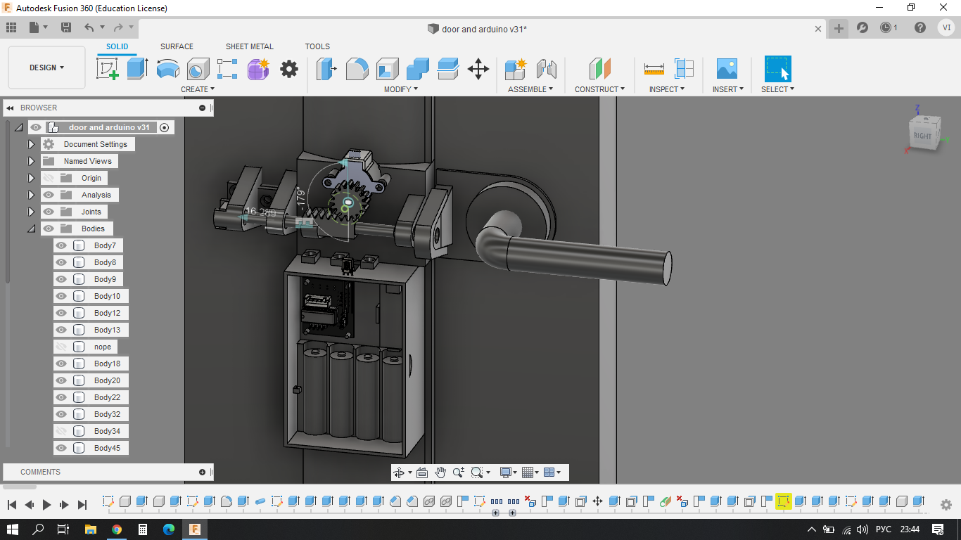 Door lock - My, Arduino, 3D печать, 3D modeling, Development of, Longpost, Video