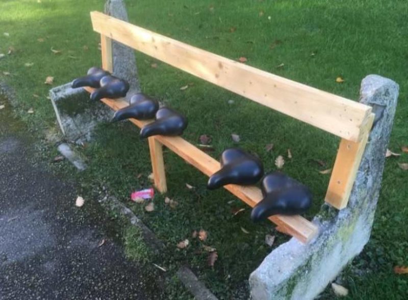 Rest area for cyclists - Benches, A bike, Seat