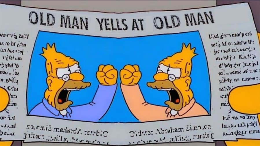 US elections - The Simpsons, USA, US elections, Old men, Donald Trump, Joe Biden, Images, Picture with text, Politics, It was in the Simpsons