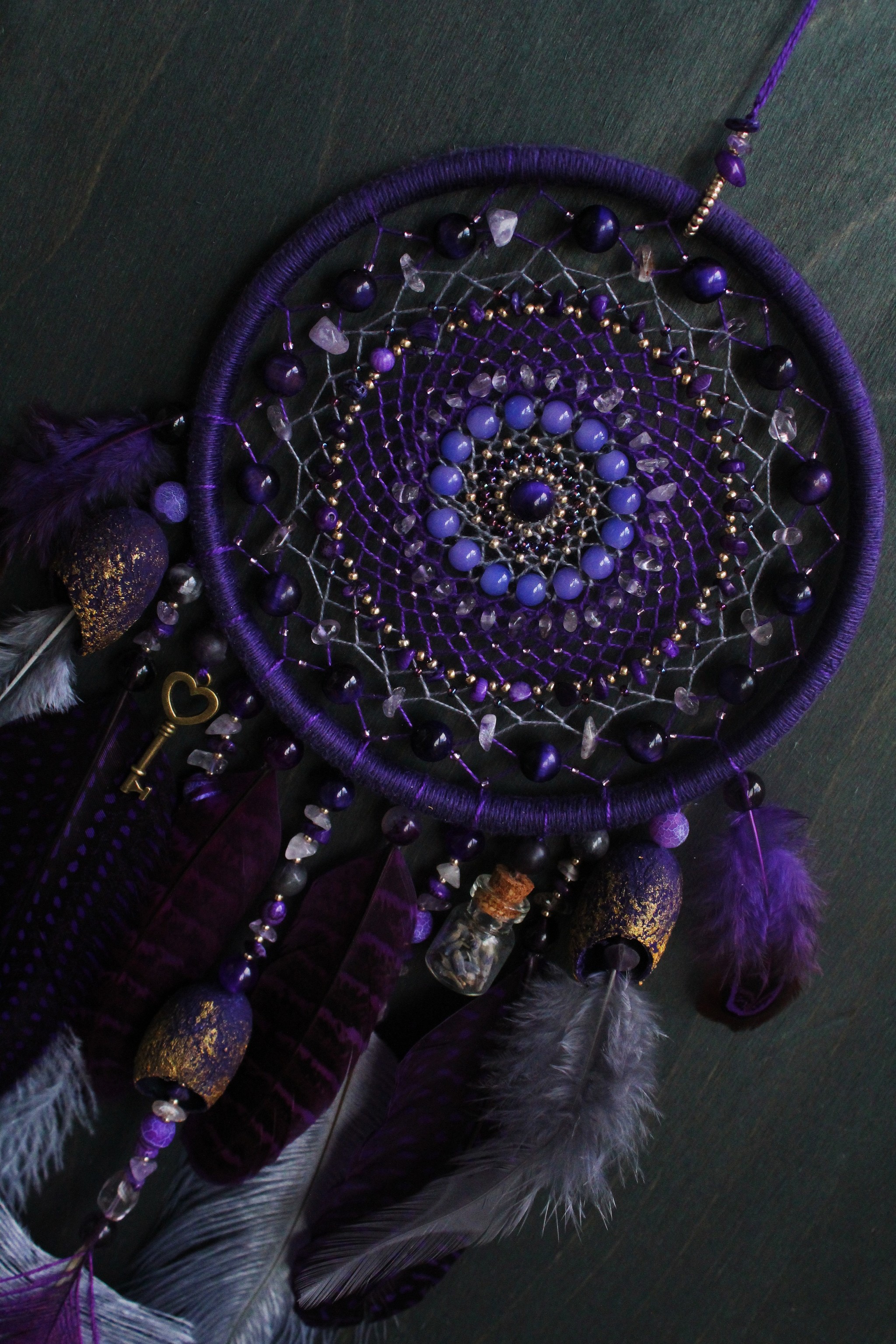 Dreamcatchers Lavender Witch and Dark Lavender Spell - My, Dreamcatcher, Handmade, With your own hands, Needlework, Needlework without process, Longpost