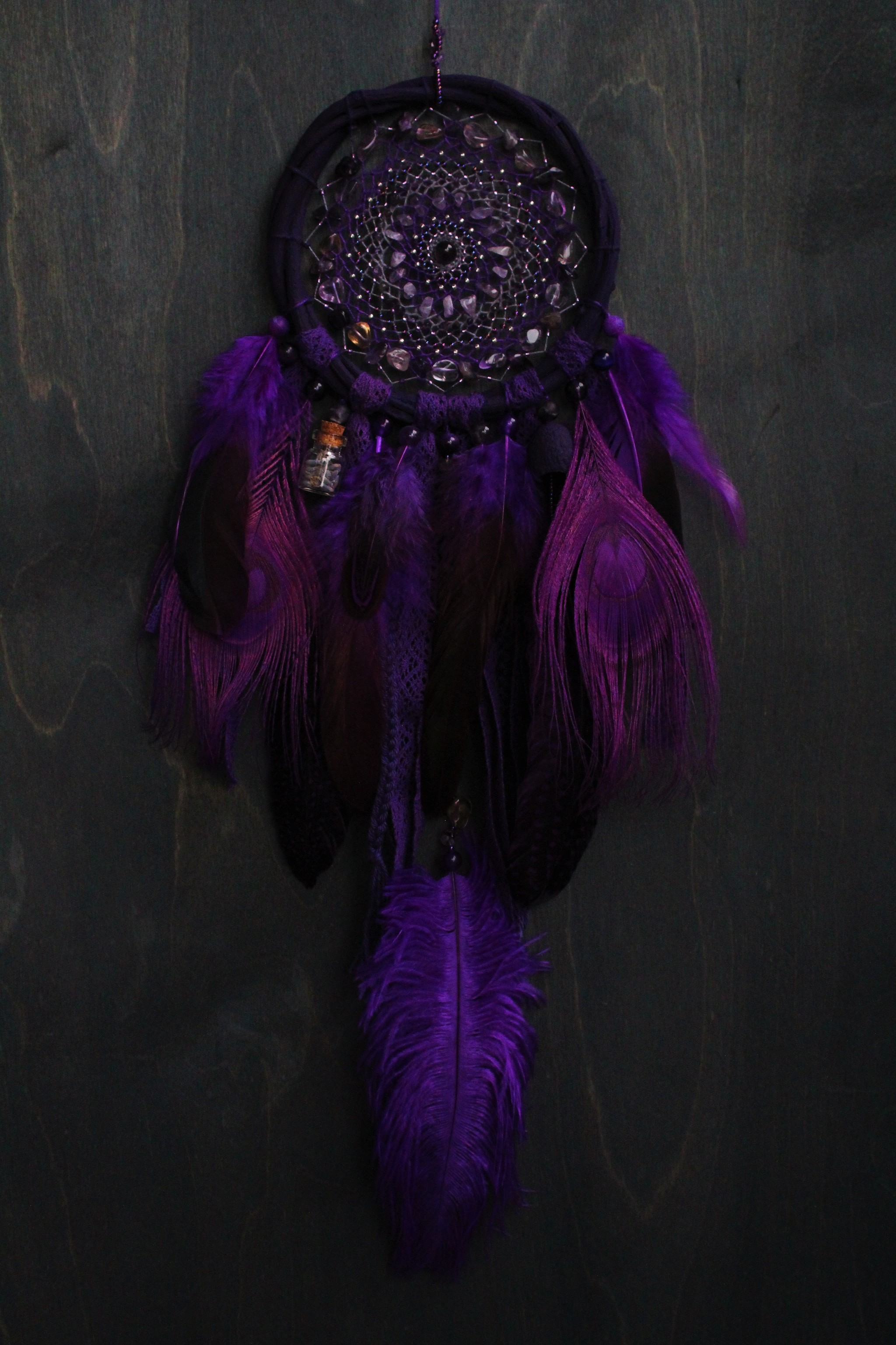 Dreamcatchers Lavender Witch and Dark Lavender Spell - My, Dreamcatcher, Handmade, With your own hands, Needlework, Needlework without process, Longpost