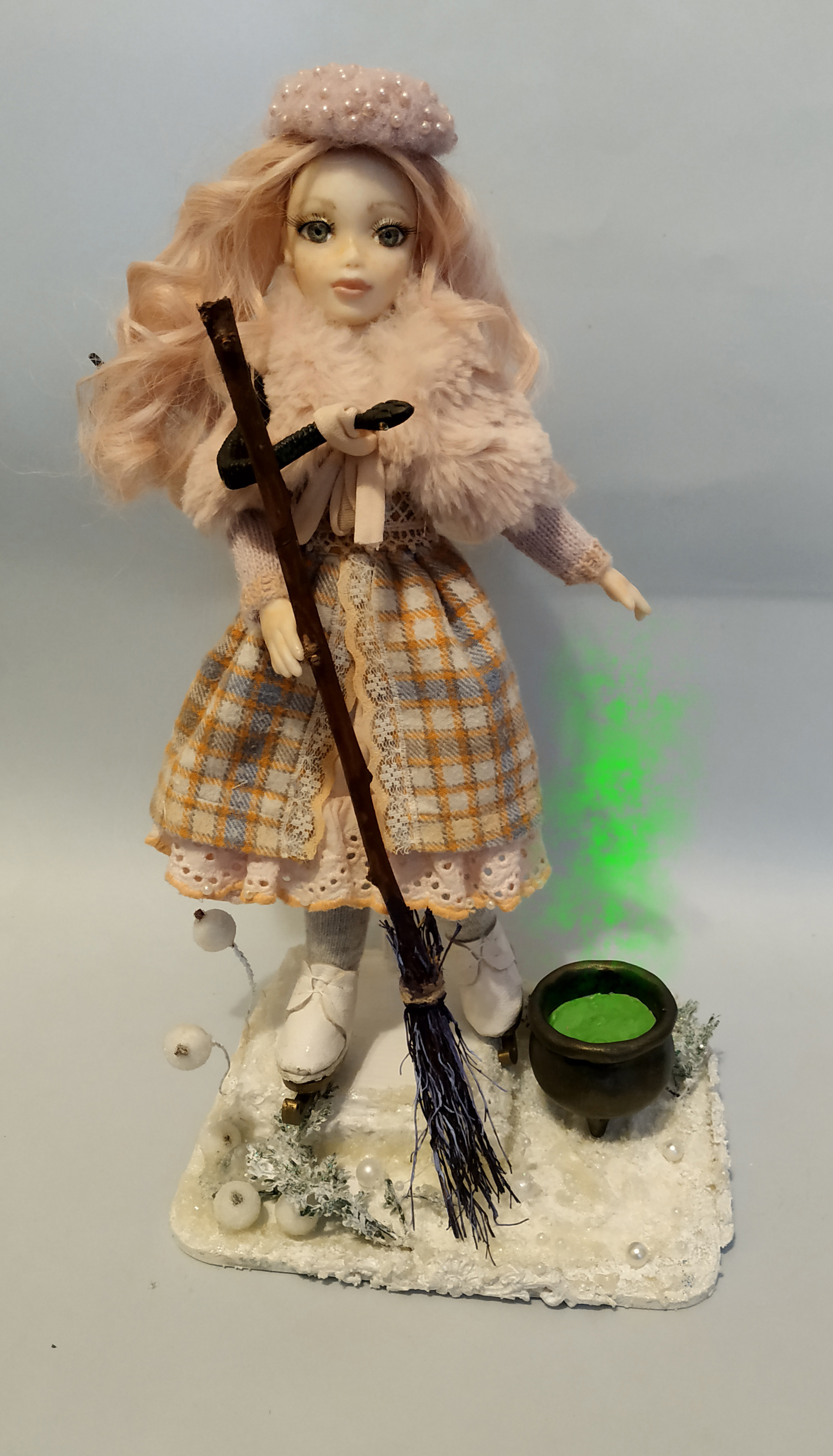 On skates - My, Doll, With your own hands, Winter, Skates, The winter is coming, Needlework without process, The dress, Longpost