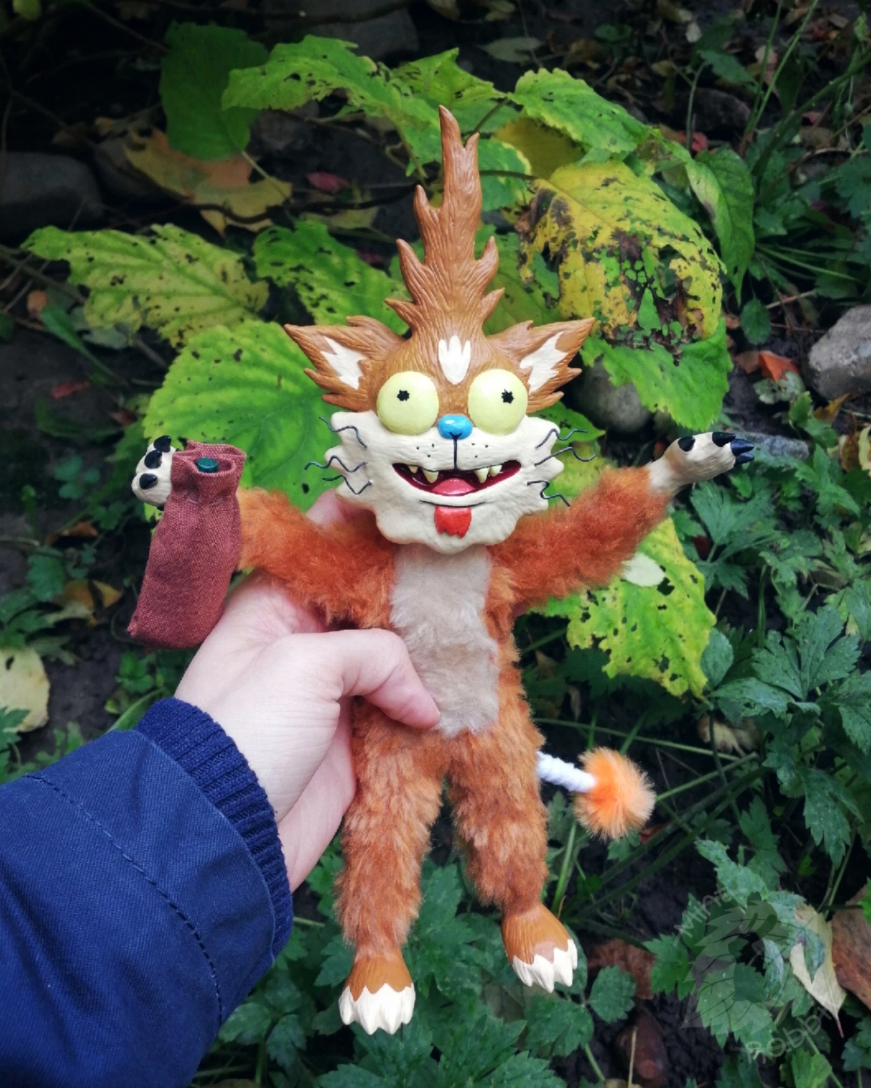 Author's toy Squanch (Rick and Morty) - My, Creation, Toys, Handmade, Art, Fan art, Rick and Morty, Serials, Art, Author's toy, Comics, Doll, Autumn, Squanch, Needlework without process, Needlework, Needlemen, Longpost