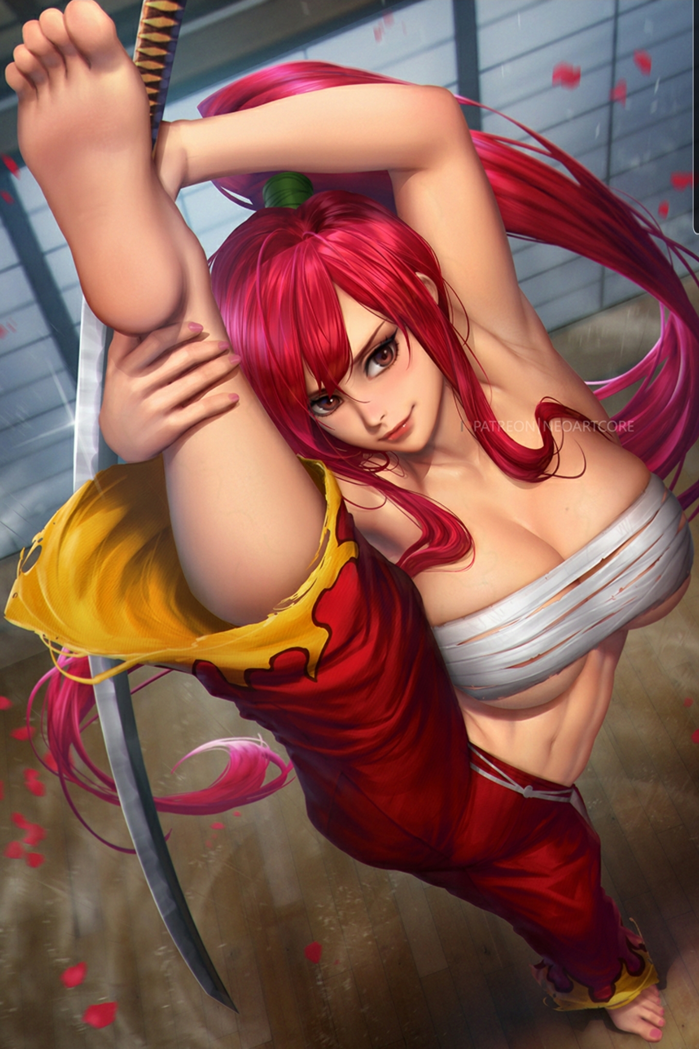 Erza Scarlet - NSFW, Art, Anime, Anime art, Fairy Tail, Erza scarlet, Girls, Erotic, Hand-drawn erotica, Underwear, Stockings, Boobs, Pubes, Naked, Hoba, Katana, Neoartcore, Longpost