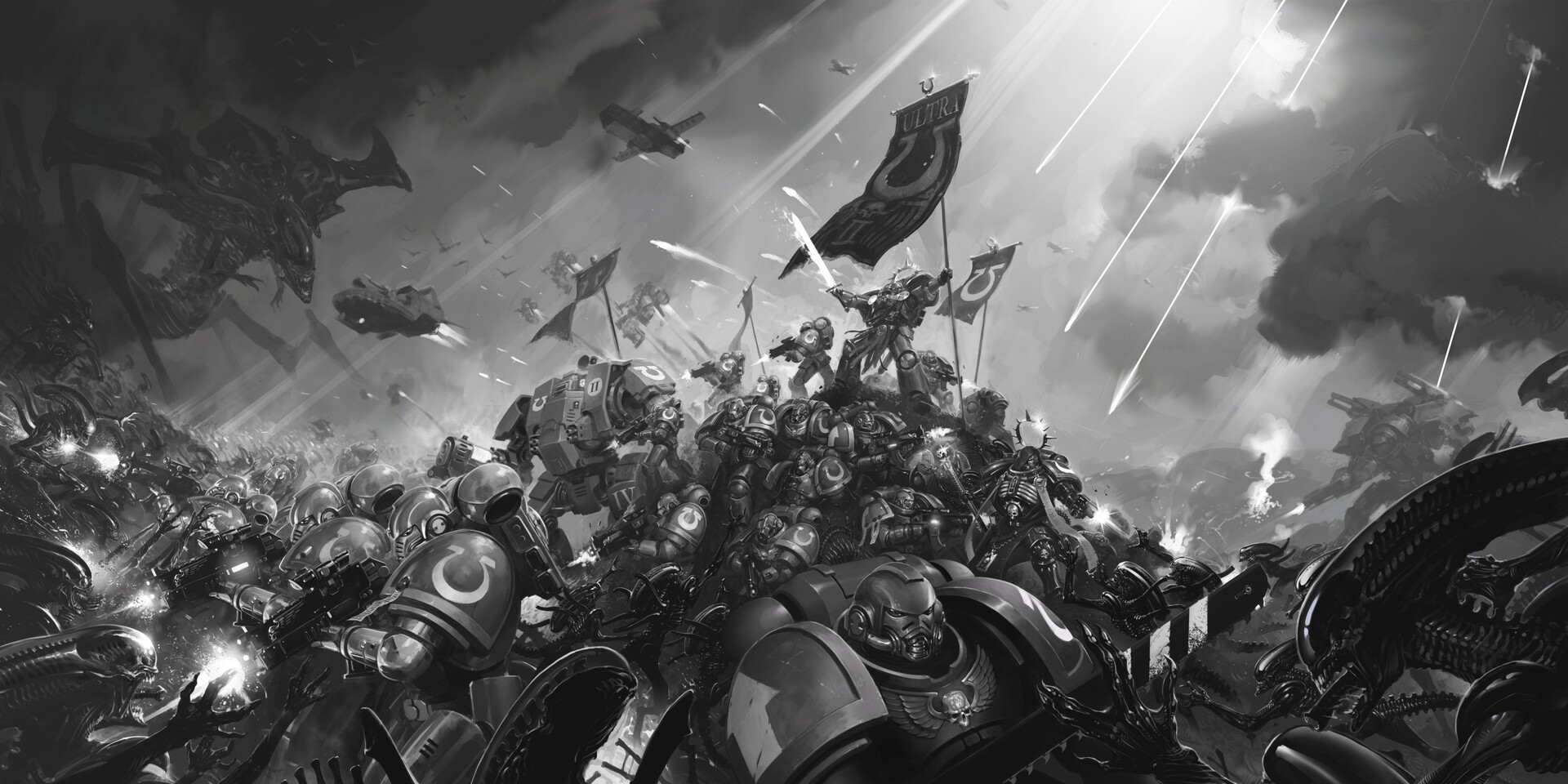 Death to the xenos - Art, Fan art, Wh Art, Warhammer 40k, Stranger, Crossover