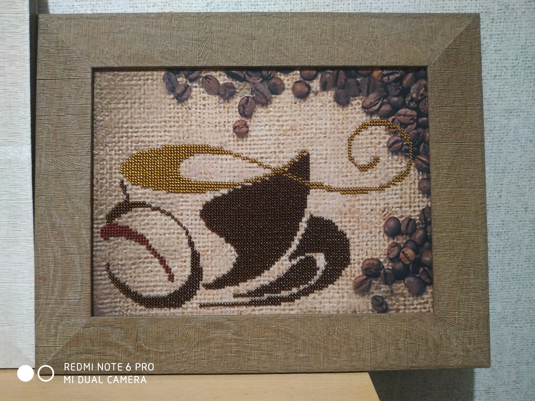 My embroideries)) - My, Needlework without process, Beadwork, Coffee, Longpost