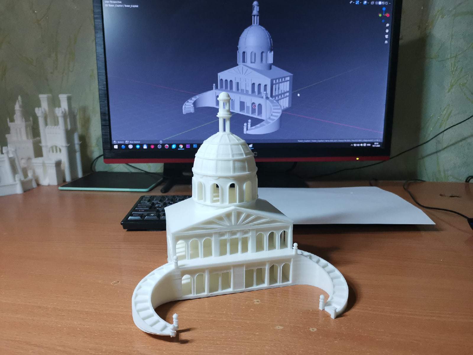 Герои 3. Город Башня. Капитолий (3D print) - Моё, HOMM III, Герои меча и магии, 3D моделирование, 3D, Anycubic, Длиннопост