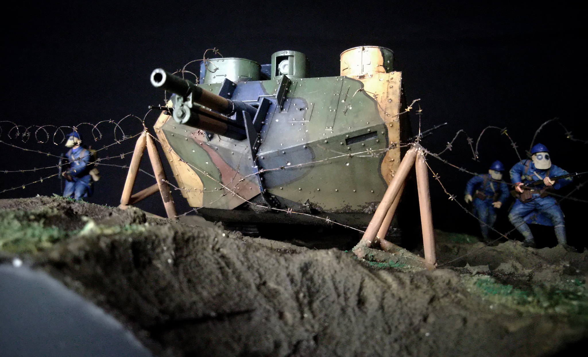 French armored car. Saint Chamond - My, Stand modeling, Diorama, Story, World War I, Tanks, Needlework without process, Technics, Hobby, With your own hands, Longpost