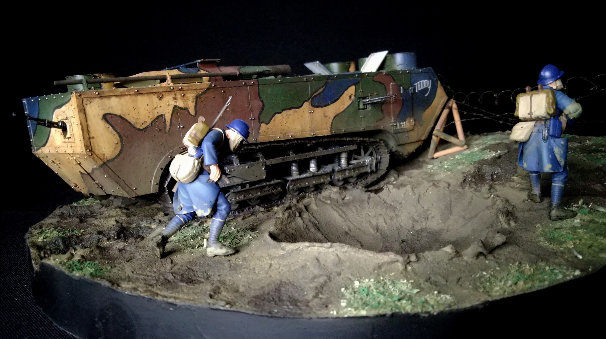 French armored car. Saint Chamond - My, Stand modeling, Diorama, Story, World War I, Tanks, Needlework without process, Technics, Hobby, With your own hands, Longpost