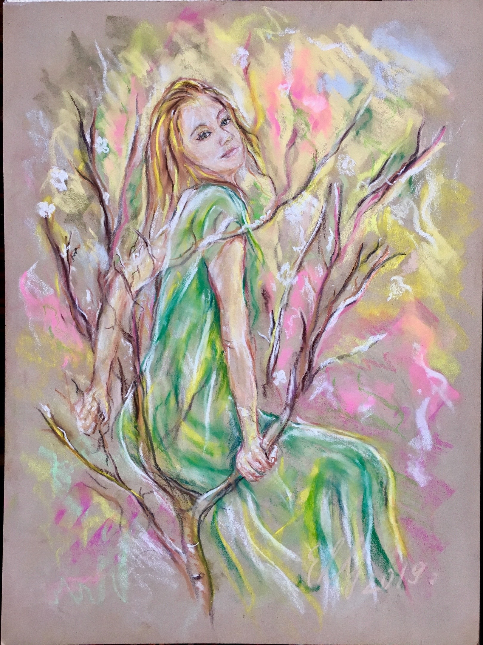 Drawings - My, Landscape, Person, Pastel, Chalk, Longpost