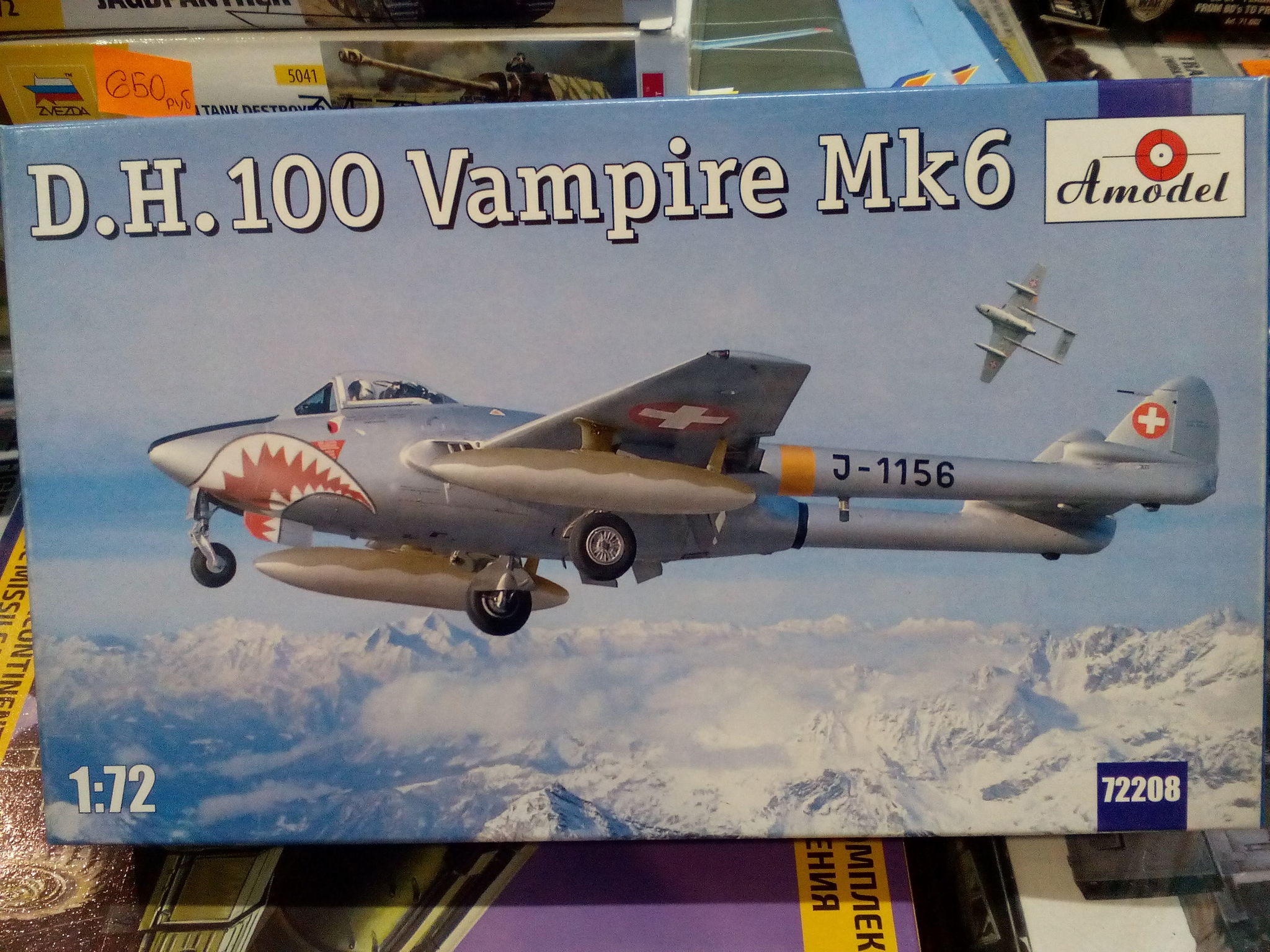 De Havilland DH.100 Vampire FB.Mk.6, Amodel, 1/72. - My, Stand modeling, Prefabricated model, Assembly, Painting, Airbrushing, Needlework with process, Hobby, With your own hands, , Aviation, Airplane, Longpost