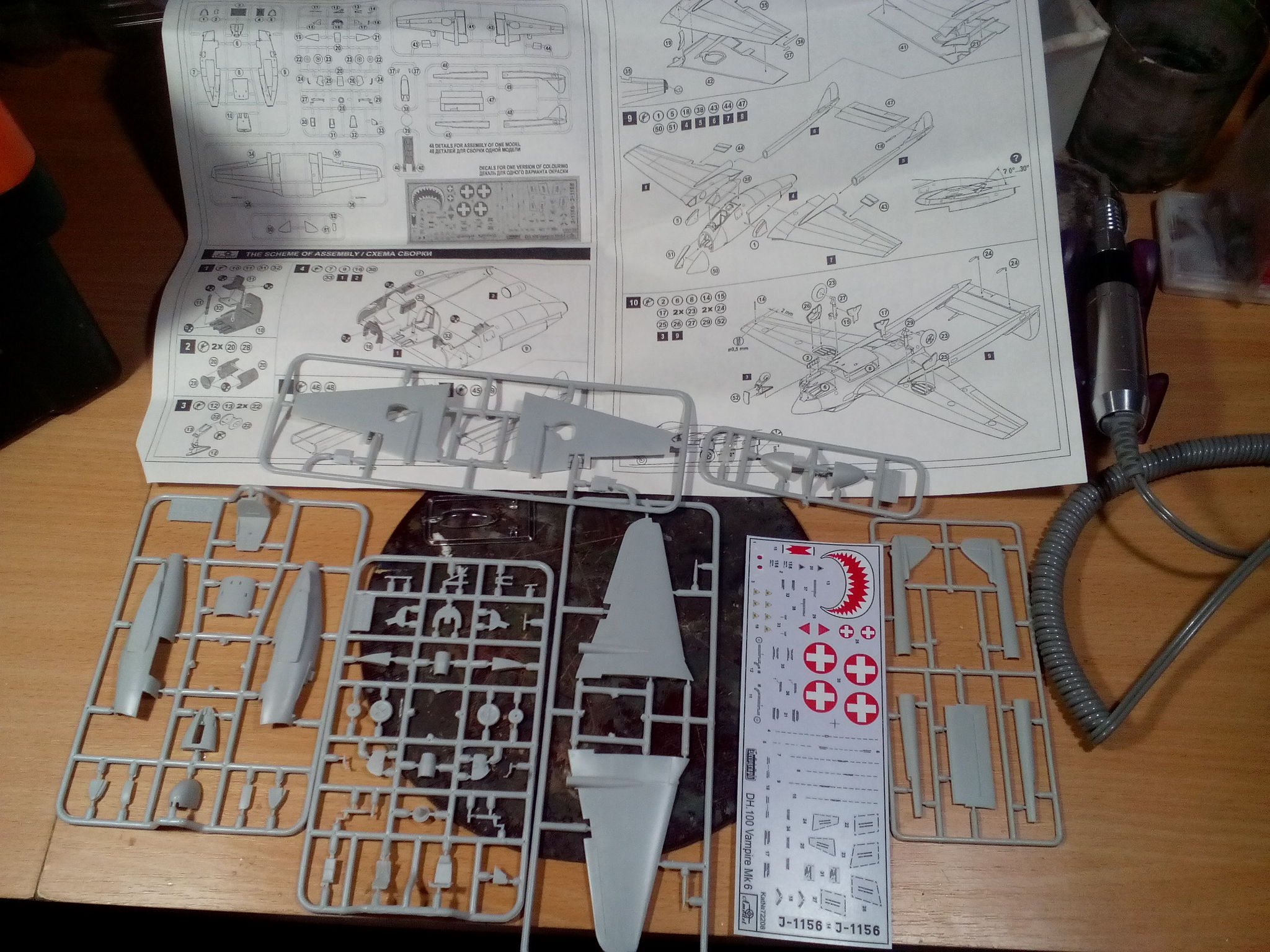 De Havilland DH.100 Vampire FB.Mk.6, Amodel, 1/72. Заметки по сборке - Моё, Стендовый моделизм, Сборная модель, Сборка, Роспись, Аэрография, Рукоделие с процессом, Хобби, Своими руками, Авиация, Самолет, Длиннопост