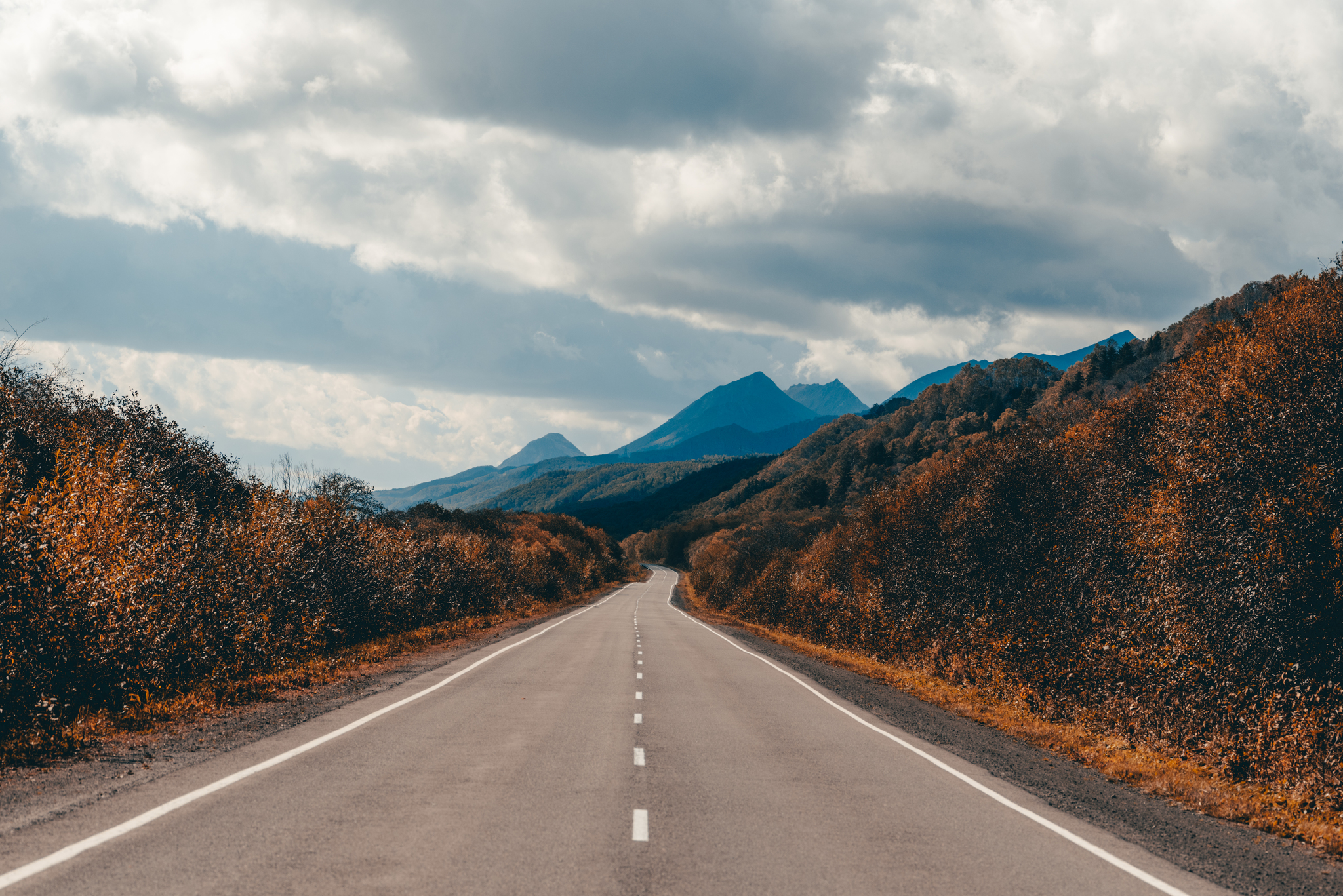 Path - My, The photo, Road, Autumn, Travels, Sky, Sakhalin, Longpost