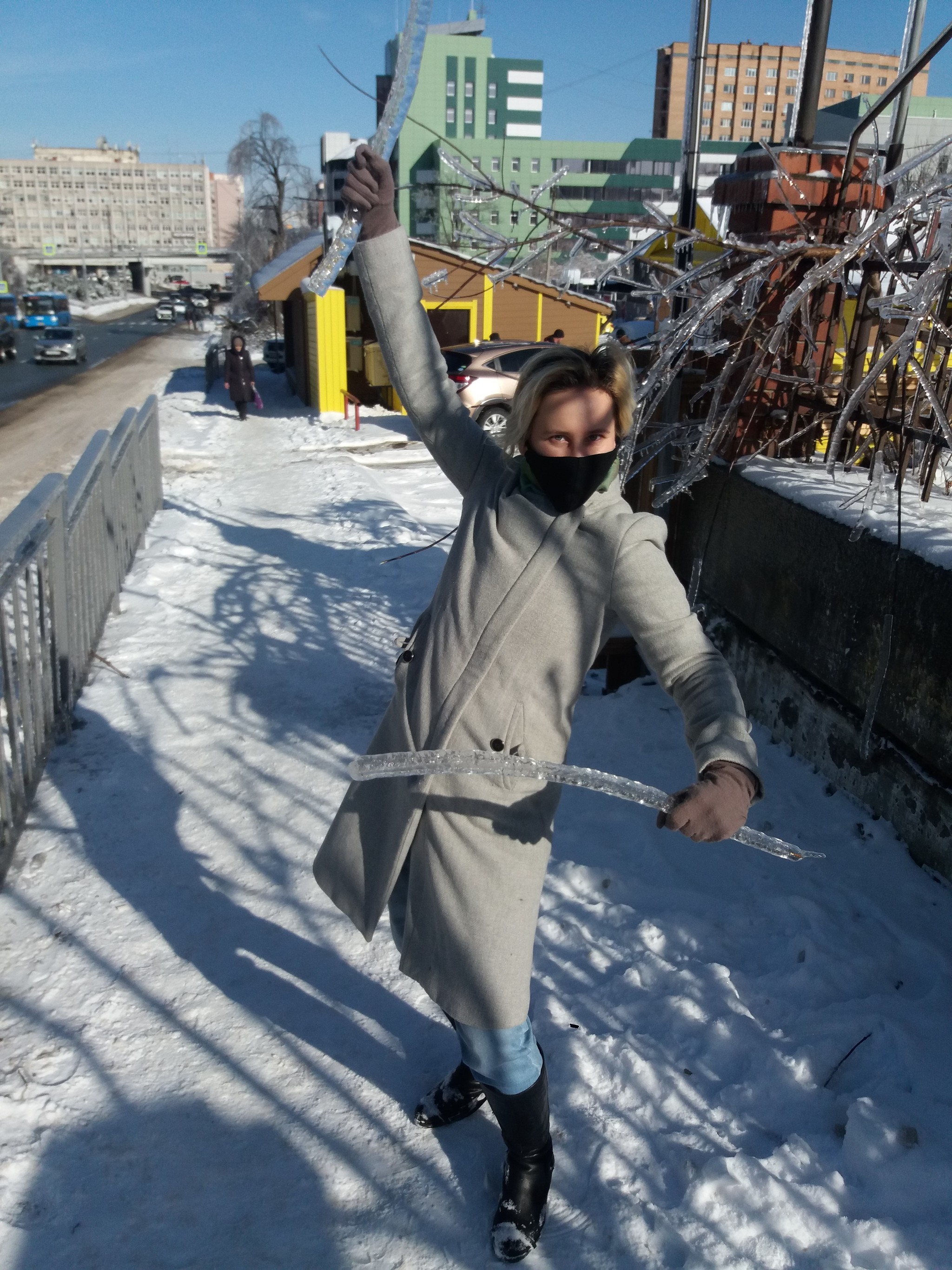 The deadly beauty of glass cities - My, Freezing rain, Vladivostok, Snow, Winter, Long, Icicles, Longpost