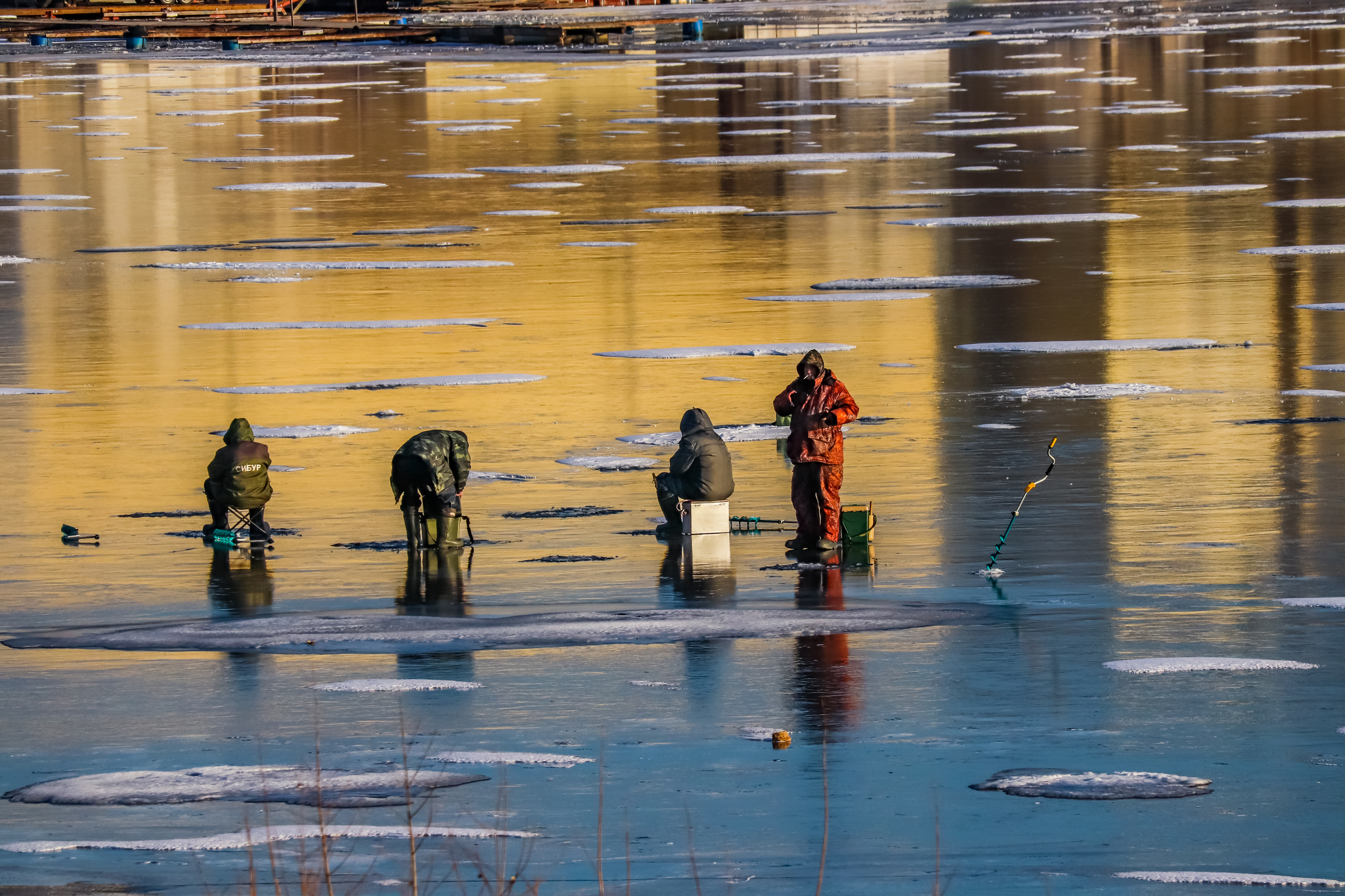 The first penguins - My, The photo, Winter fishing, Fishermen, Longpost