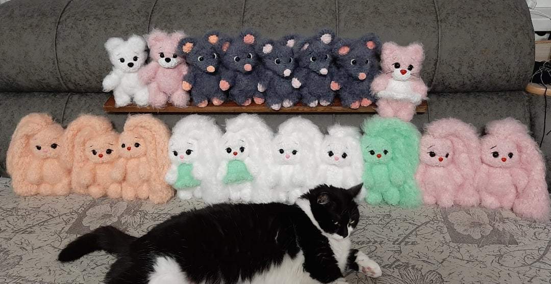 Preparing for the fair - My, Needlework without process, Amigurumi, cat