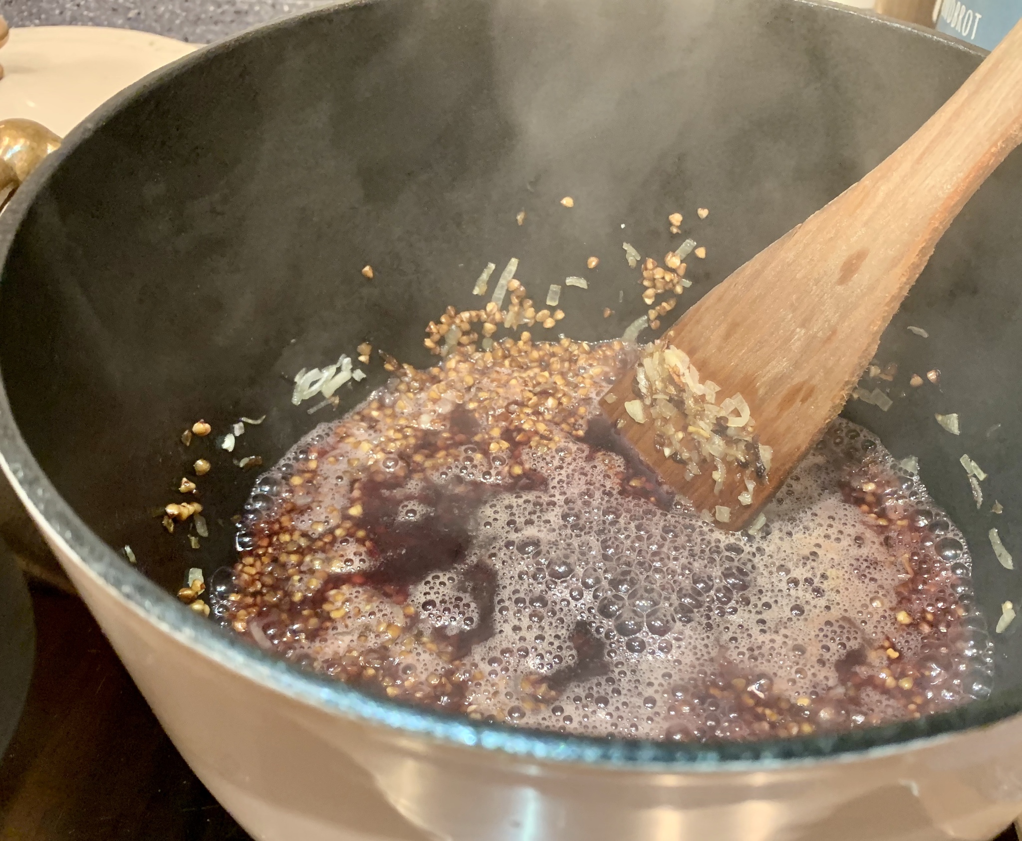 Buckwheat Risotto with beets and Shiitake mushrooms - My, Risotto, Buckwheat, Beet, Recipe, Cooking, Longpost