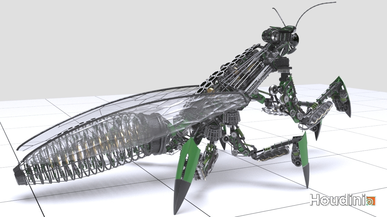 Procedural creation of mechanical animals in Houdini - My, Cgimedia, Houdini, Houdinifx, 3D, 3D modeling, Video, Longpost